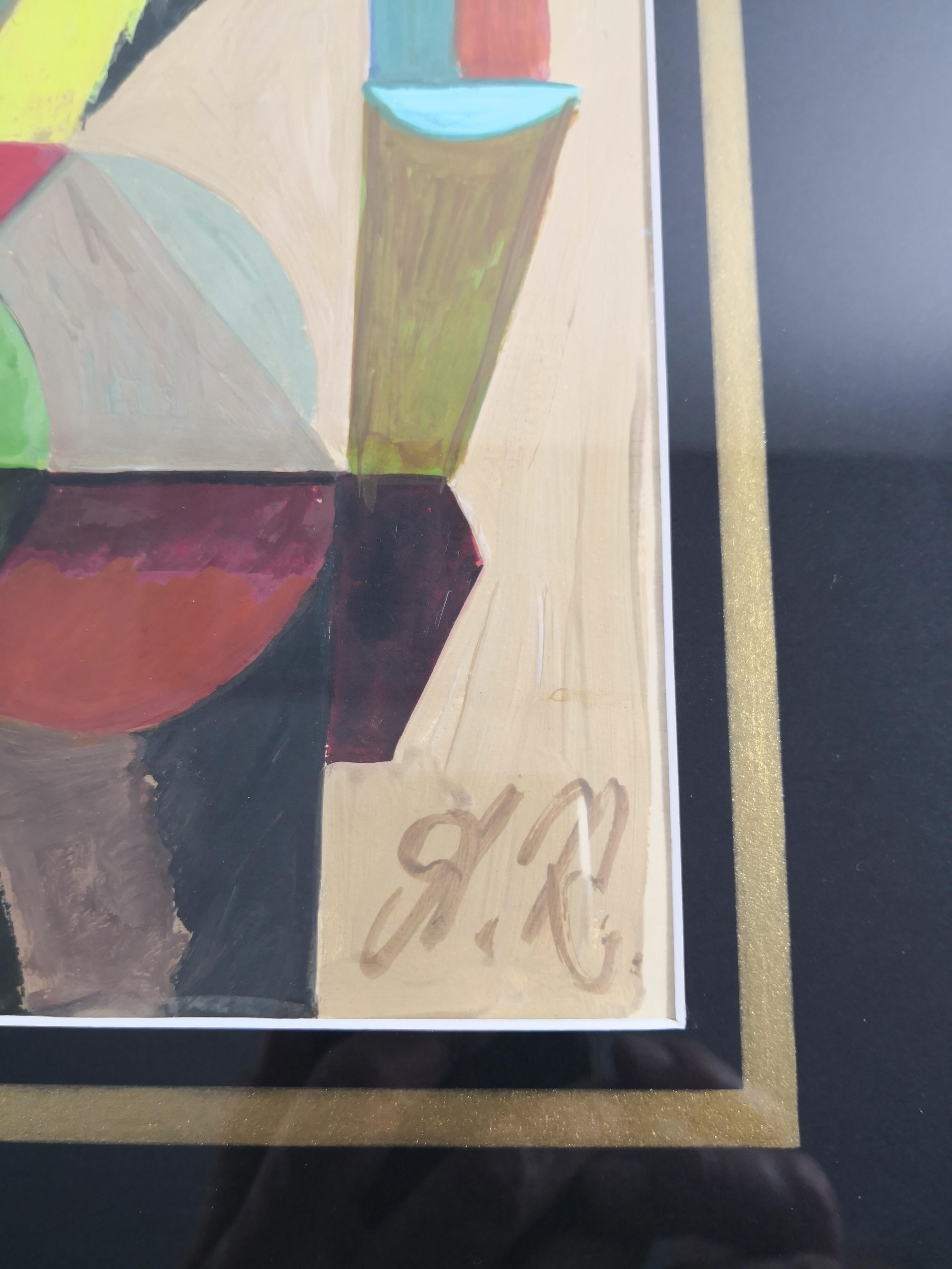 Cubist French Tempera on Paper  6