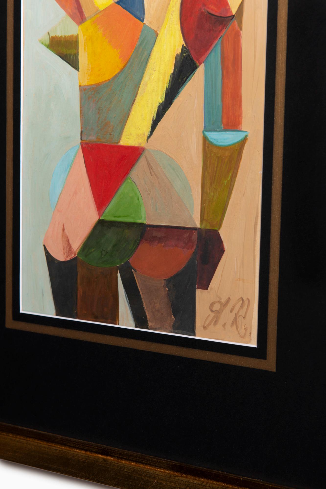 Cubist French Tempera on Paper  1