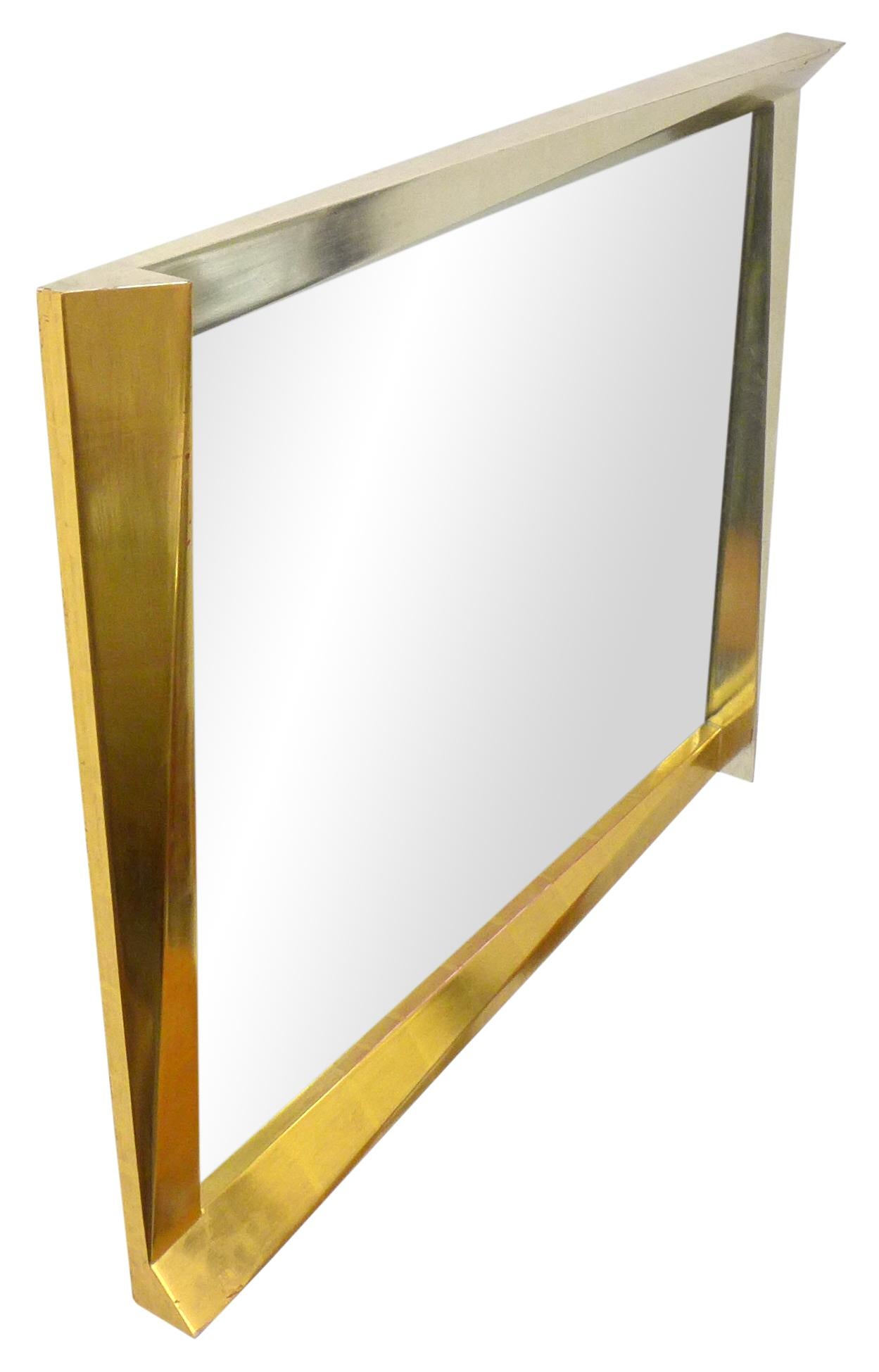Cubist Giltwood-Framed Mirror In Good Condition For Sale In Los Angeles, CA