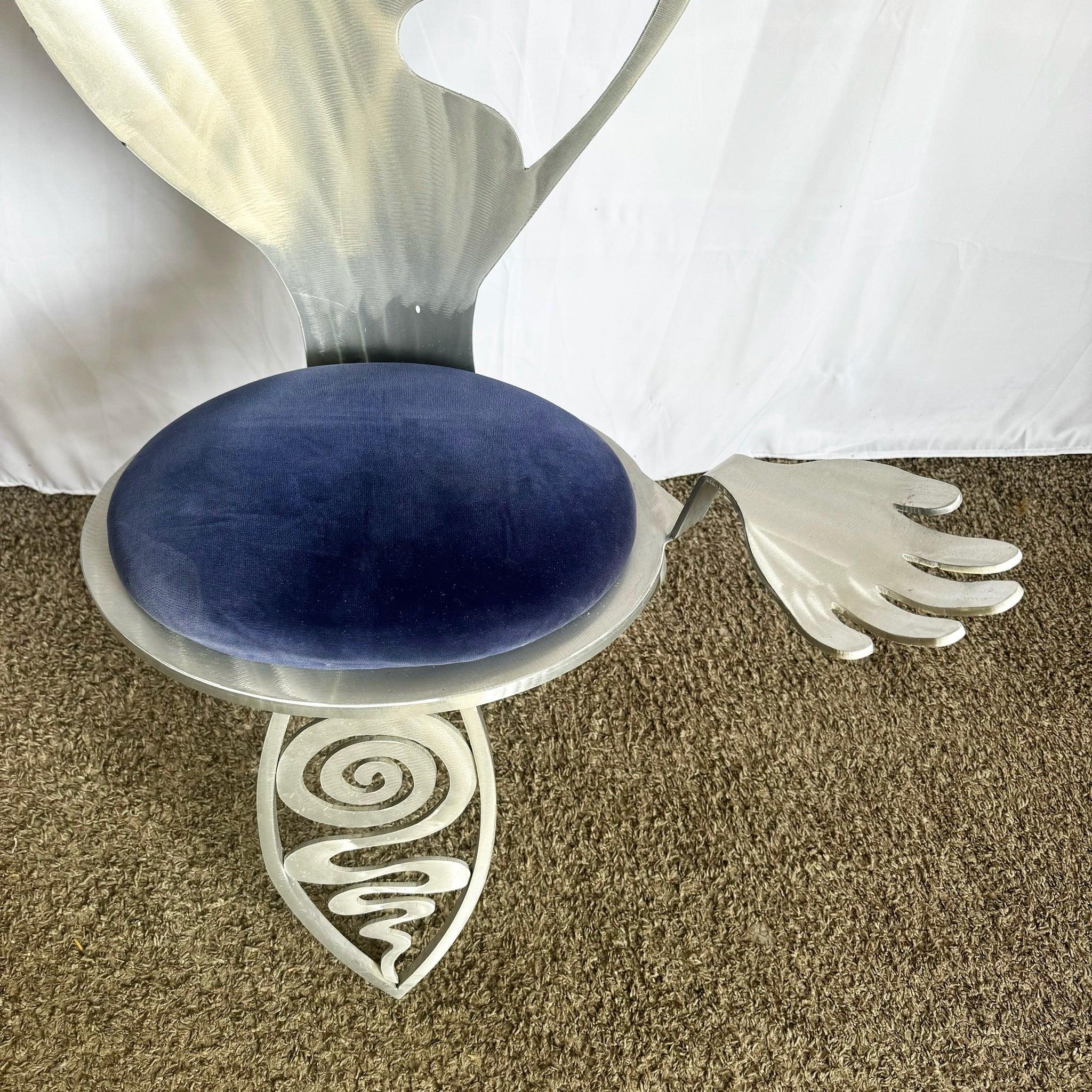 Kubistischer Mädchenstuhl aus Aluminium von Christopher Royal für Rockledge Design Studio im Zustand „Gut“ im Angebot in Delray Beach, FL