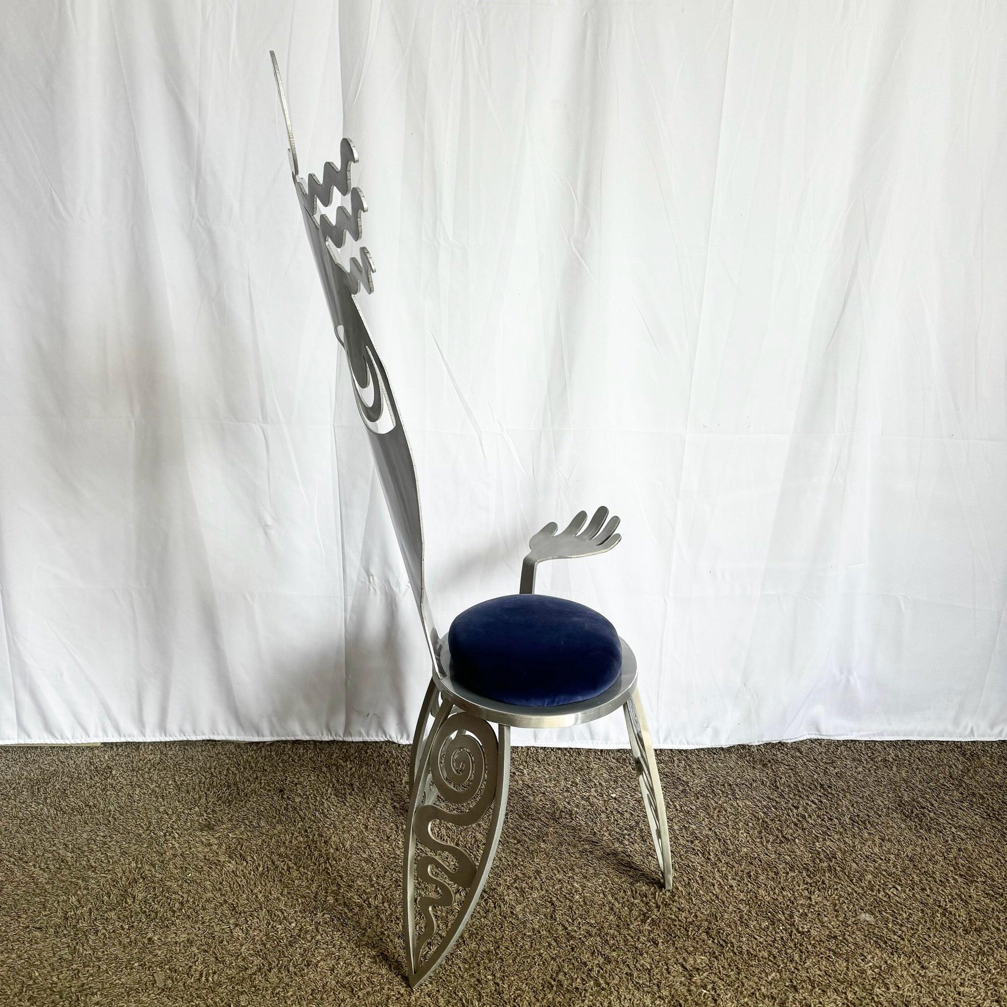 Kubistischer Mädchenstuhl aus Aluminium von Christopher Royal für Rockledge Design Studio (Ende des 20. Jahrhunderts) im Angebot