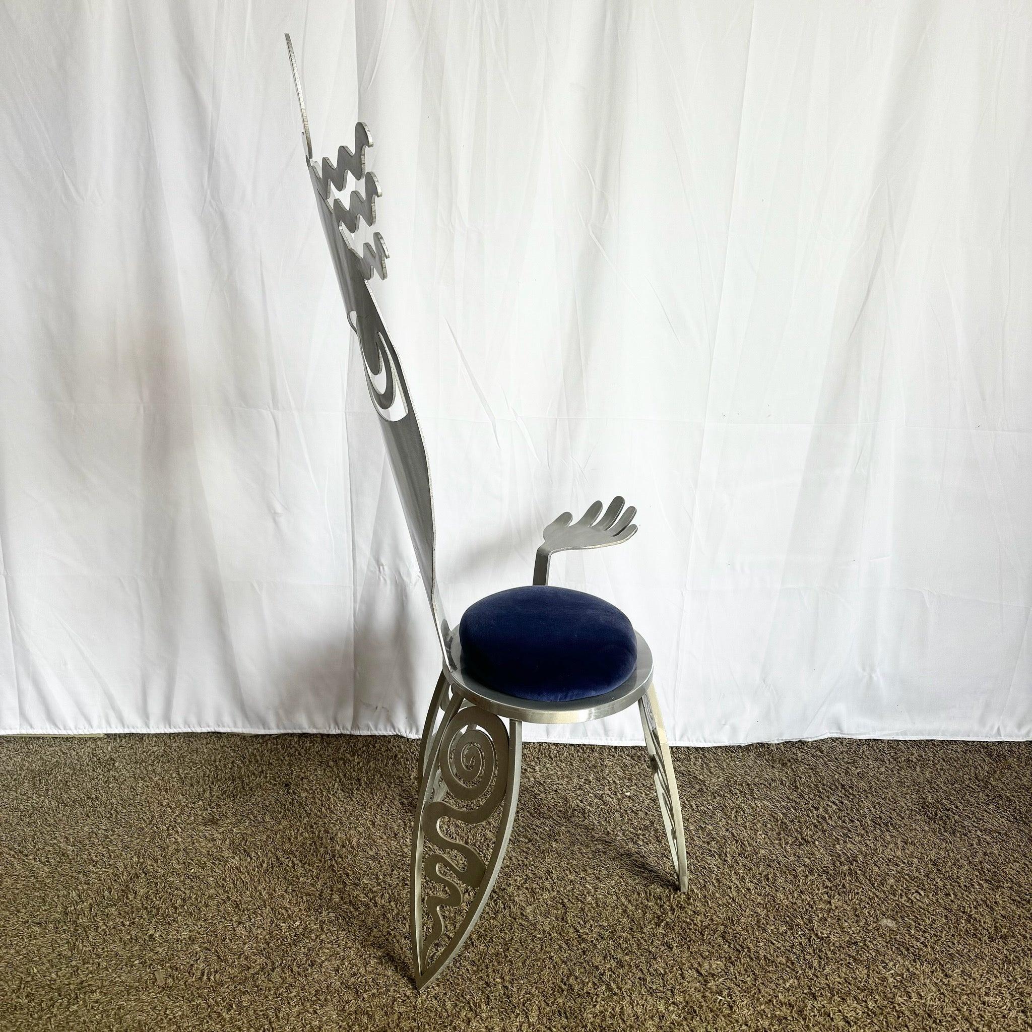 Kubistischer Mädchenstuhl aus Aluminium von Christopher Royal für Rockledge Design Studio im Angebot 1