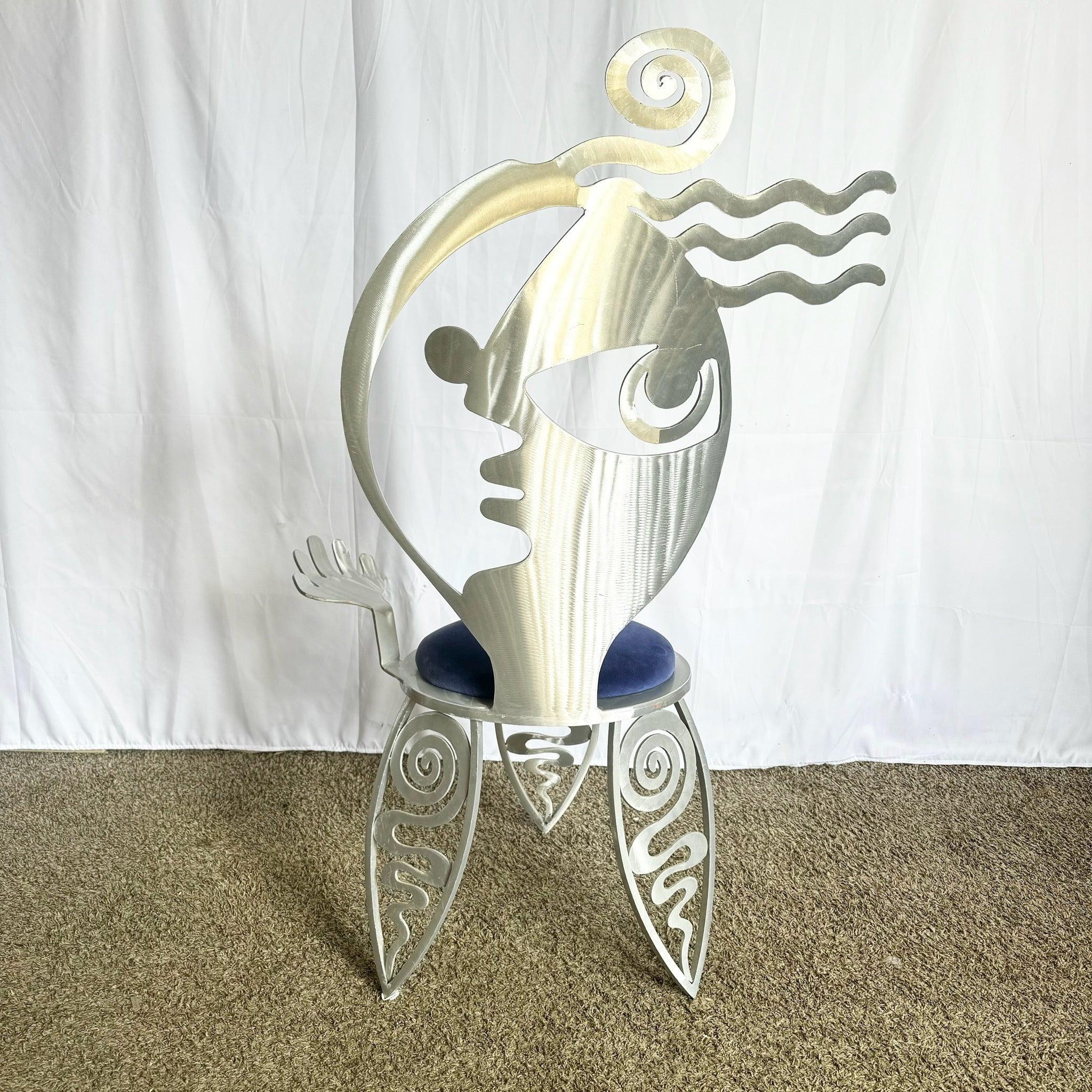 Kubistischer Mädchenstuhl aus Aluminium von Christopher Royal für Rockledge Design Studio im Angebot 2