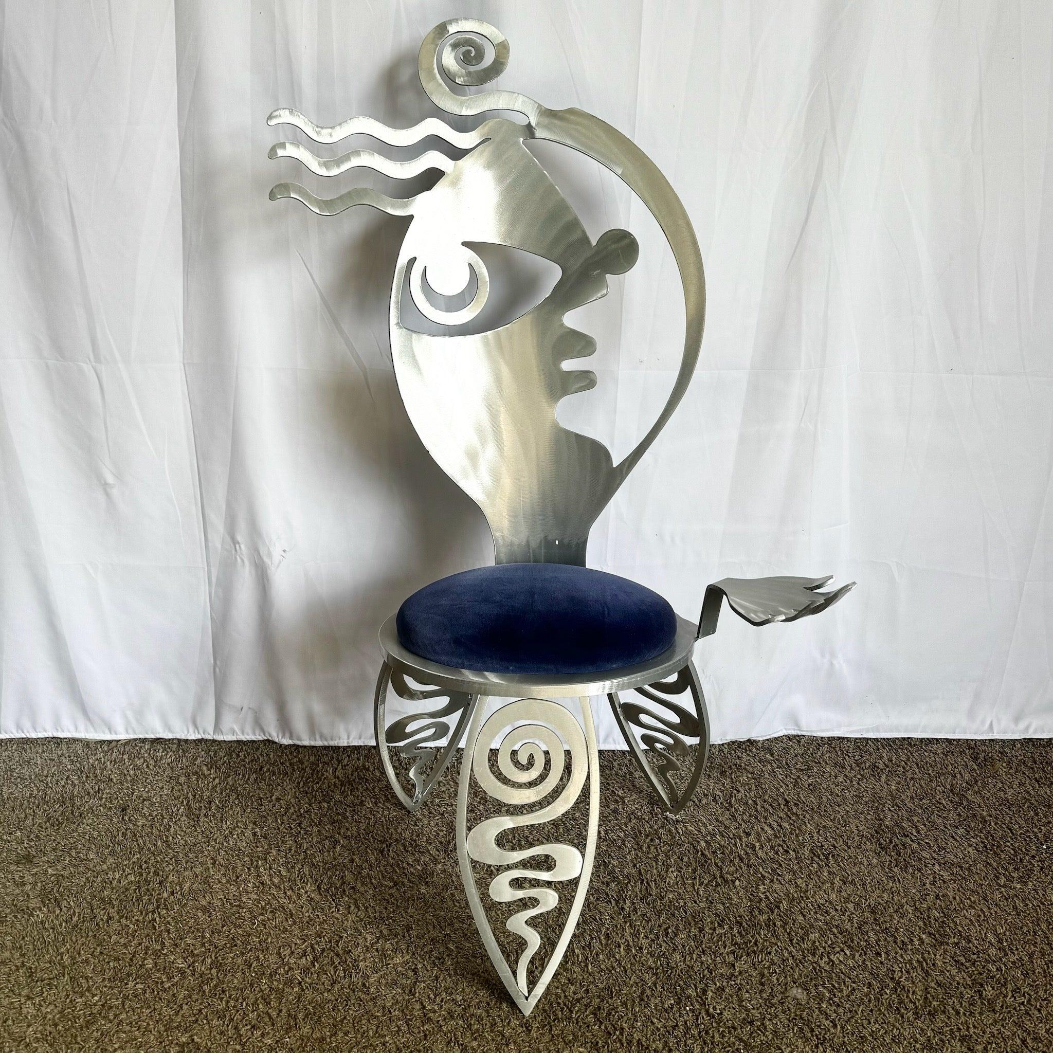 Kubistischer Mädchenstuhl aus Aluminium von Christopher Royal für Rockledge Design Studio im Angebot 4
