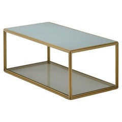 Bespoke Glass and Brass Occasional rectangle Table, by P. Tendercool
