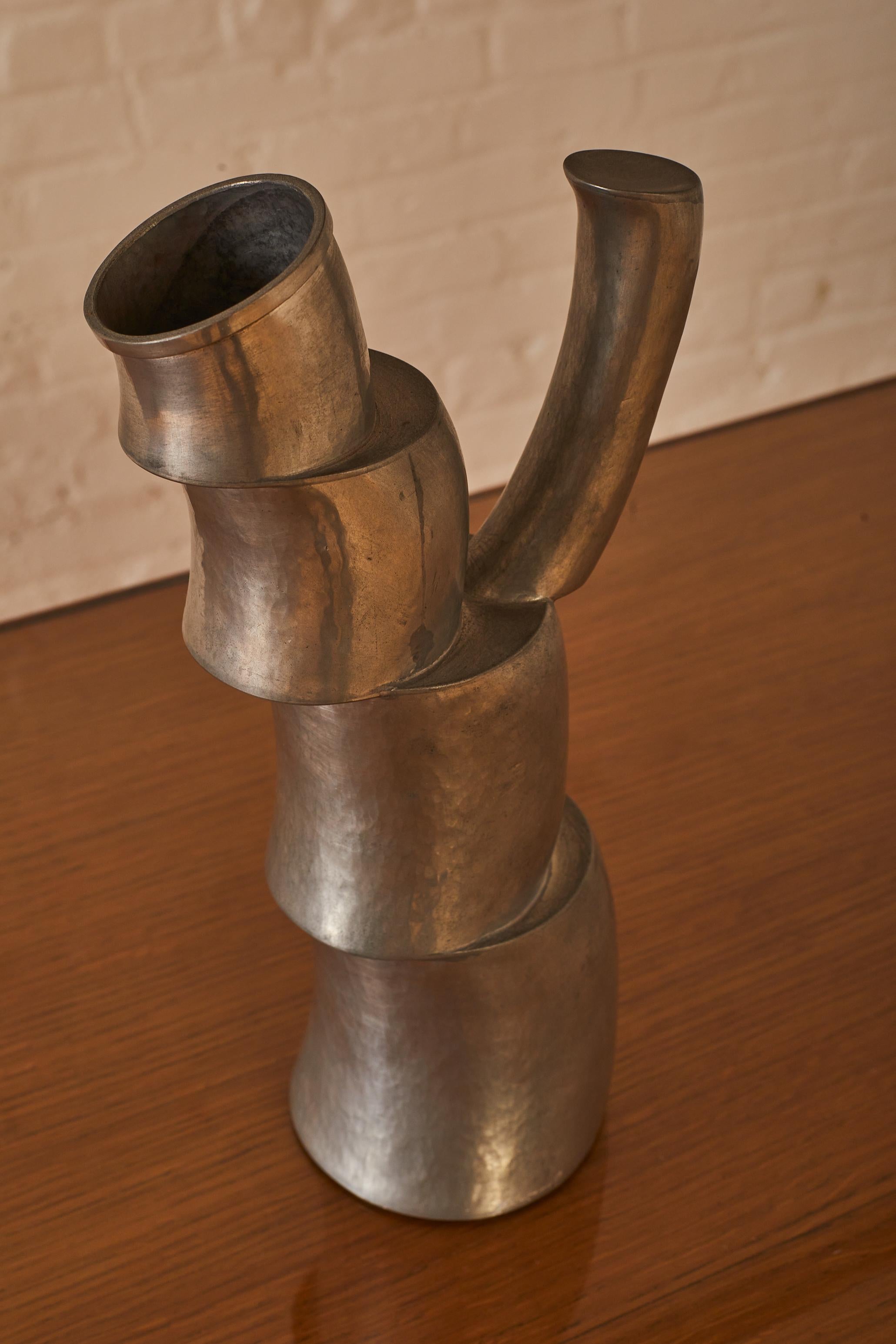 Norwegian Cubist Hammered Pitcher For Sale
