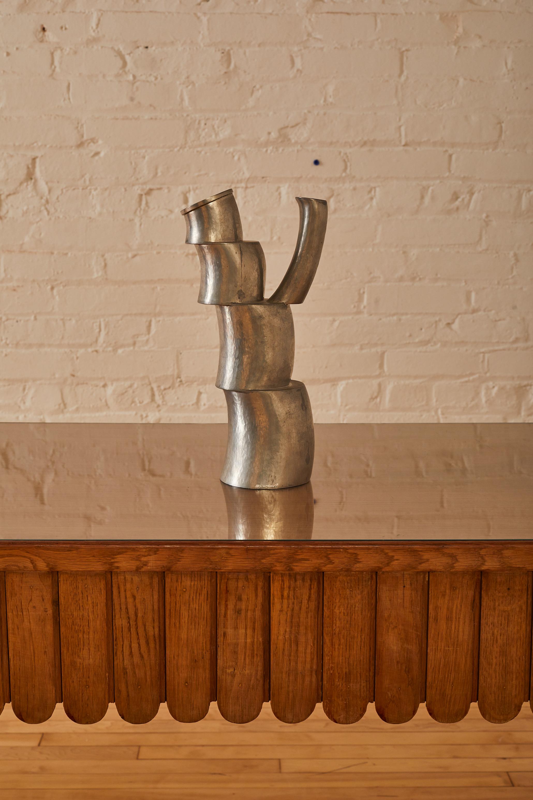 Cubist Hammered Pitcher In Good Condition For Sale In Long Island City, NY