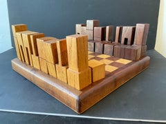 Cubist Handmade Wood Chess Set