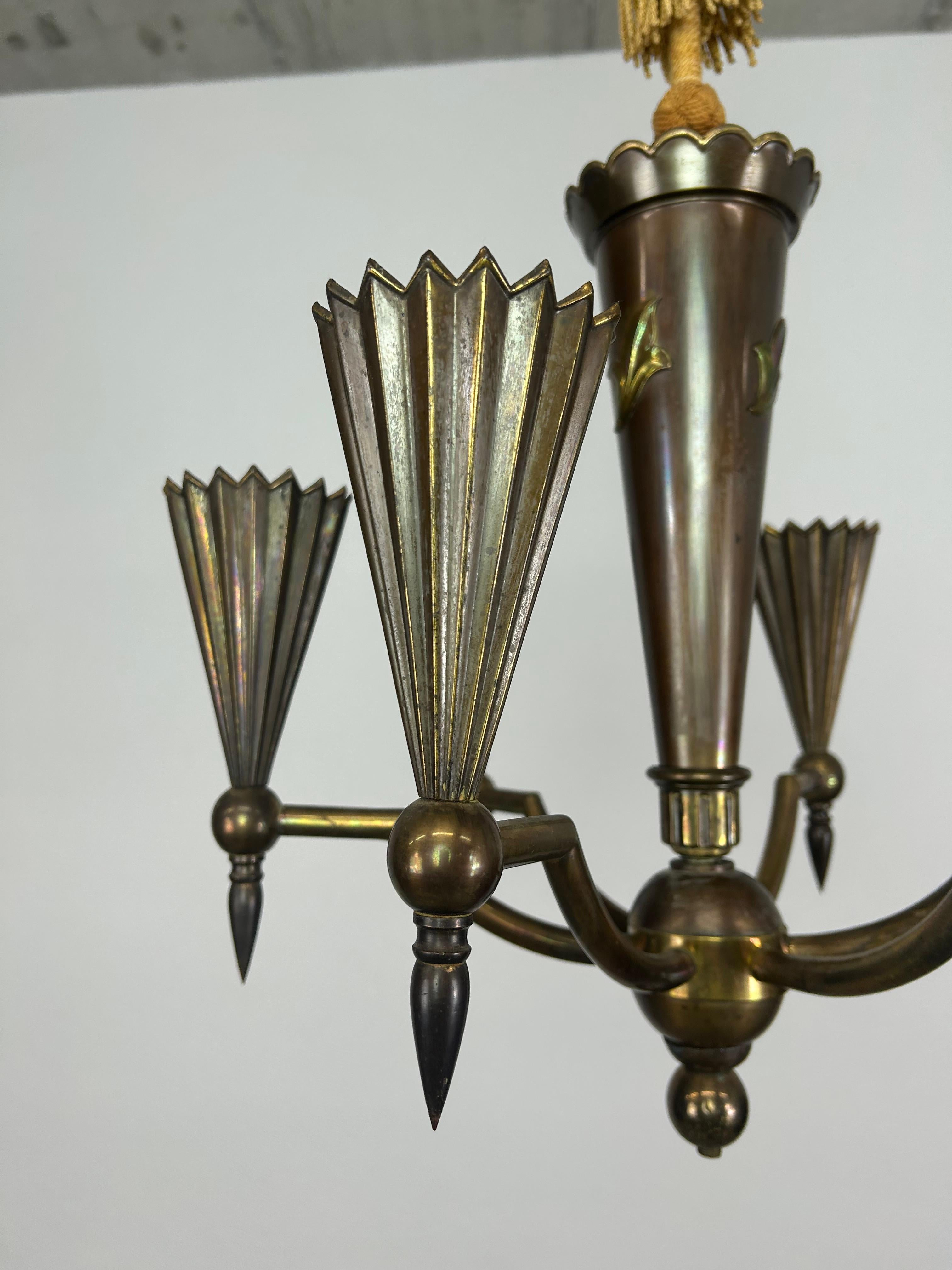 Cubist hanging lamp by Dagobert Peche For Sale 1