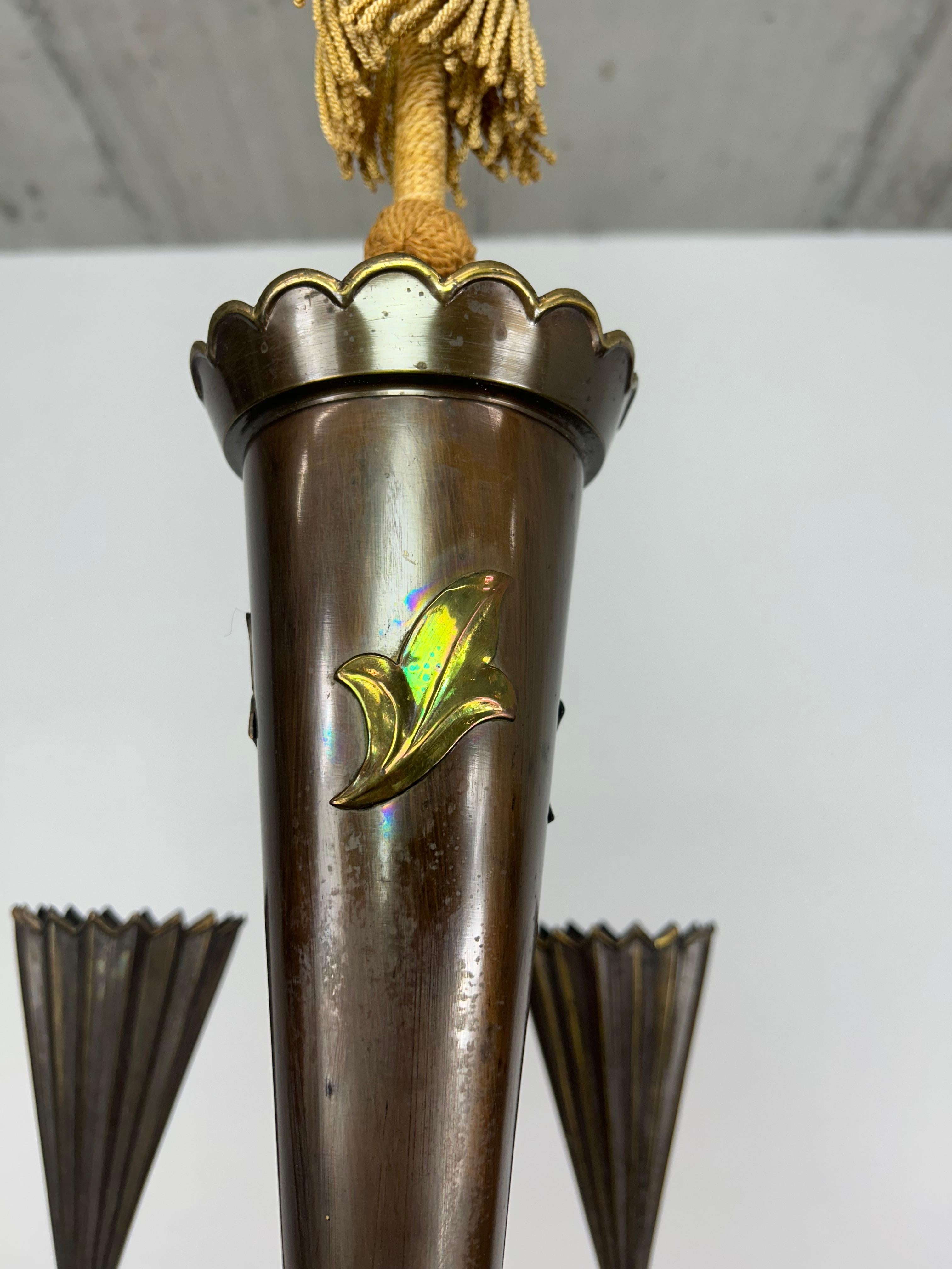 Early 20th Century Cubist hanging lamp by Dagobert Peche For Sale