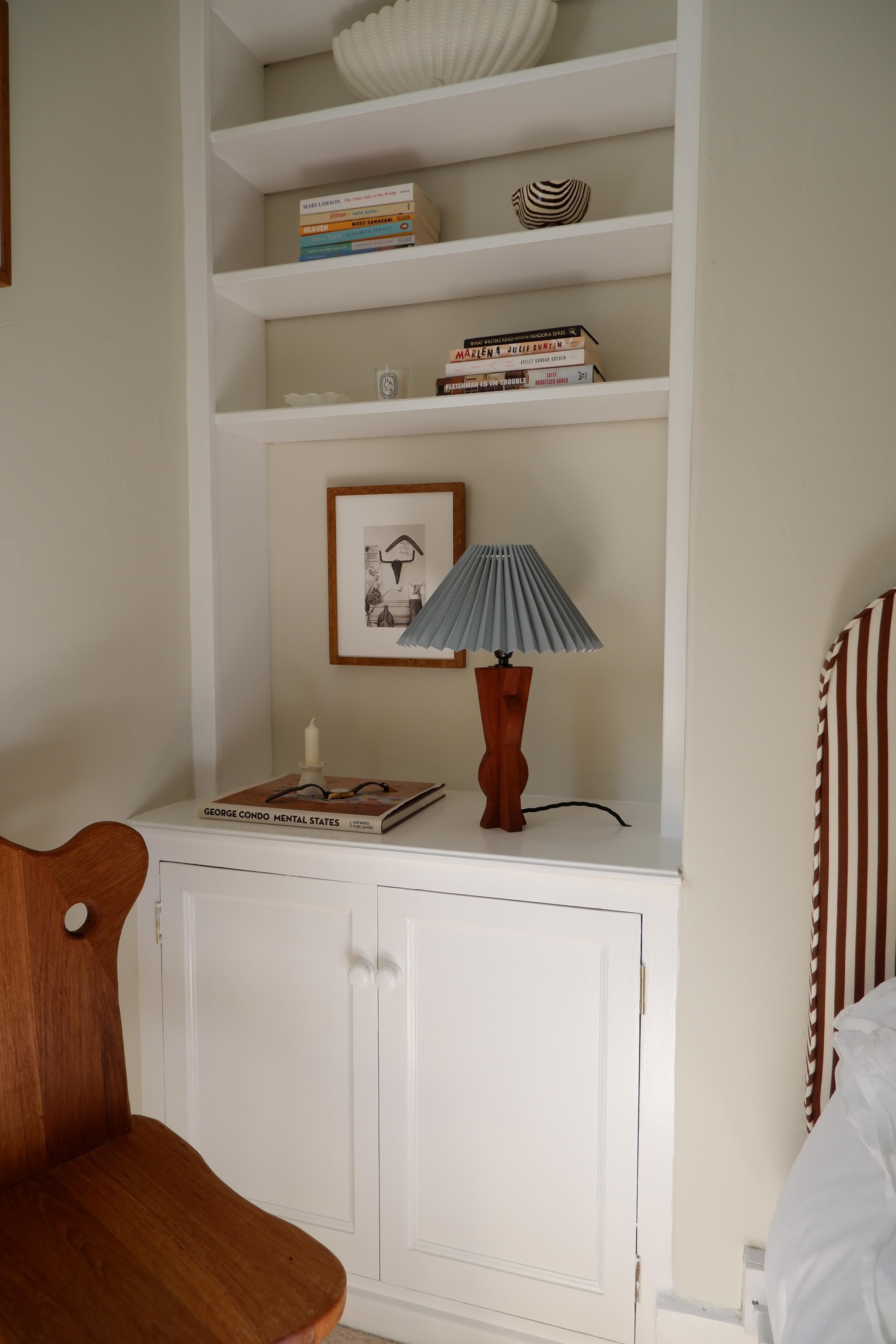 Post-Modern Cubist Table Lamp in Sapele by Josh Page Studio For Sale