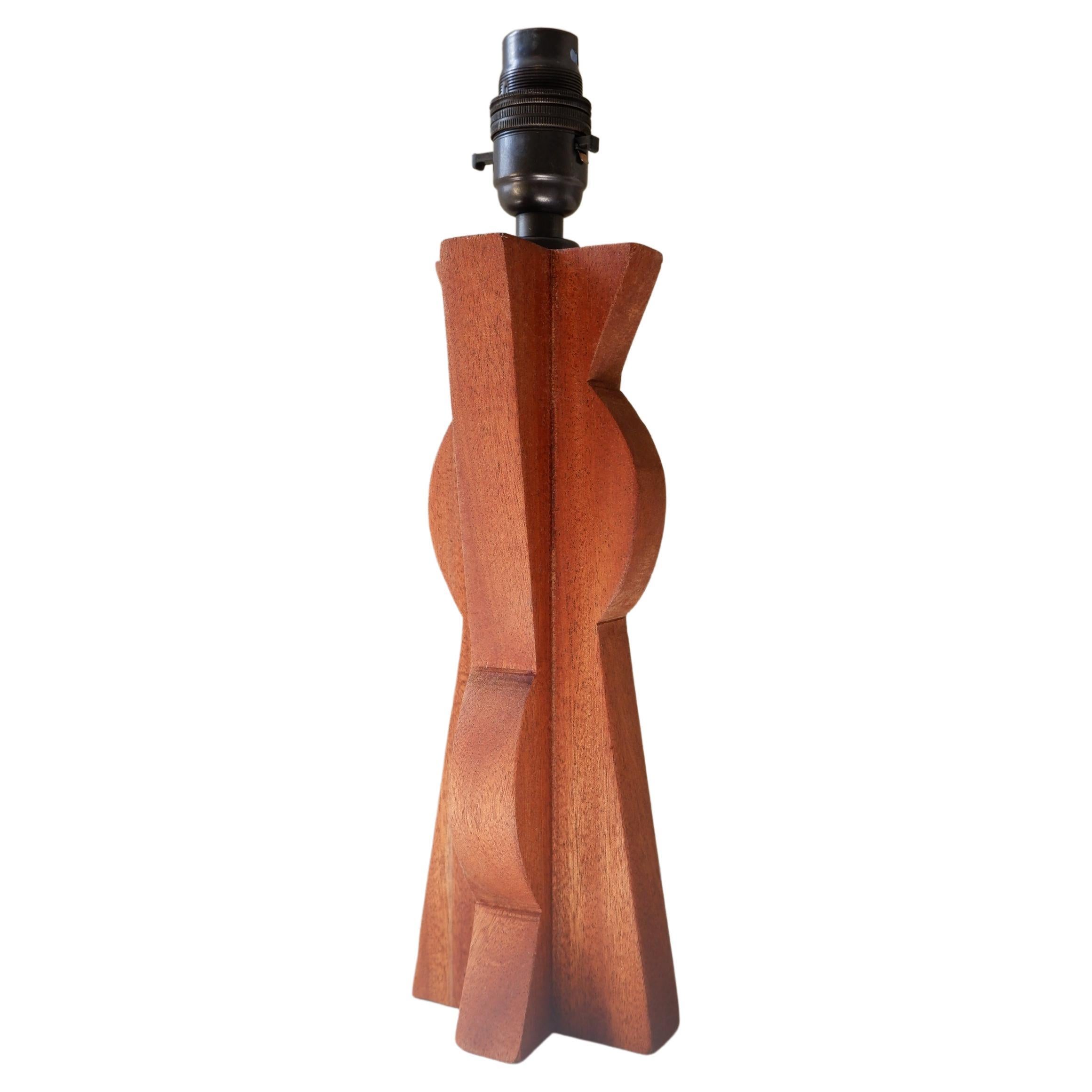 Cubist Table Lamp in Sapele by Josh Page Studio