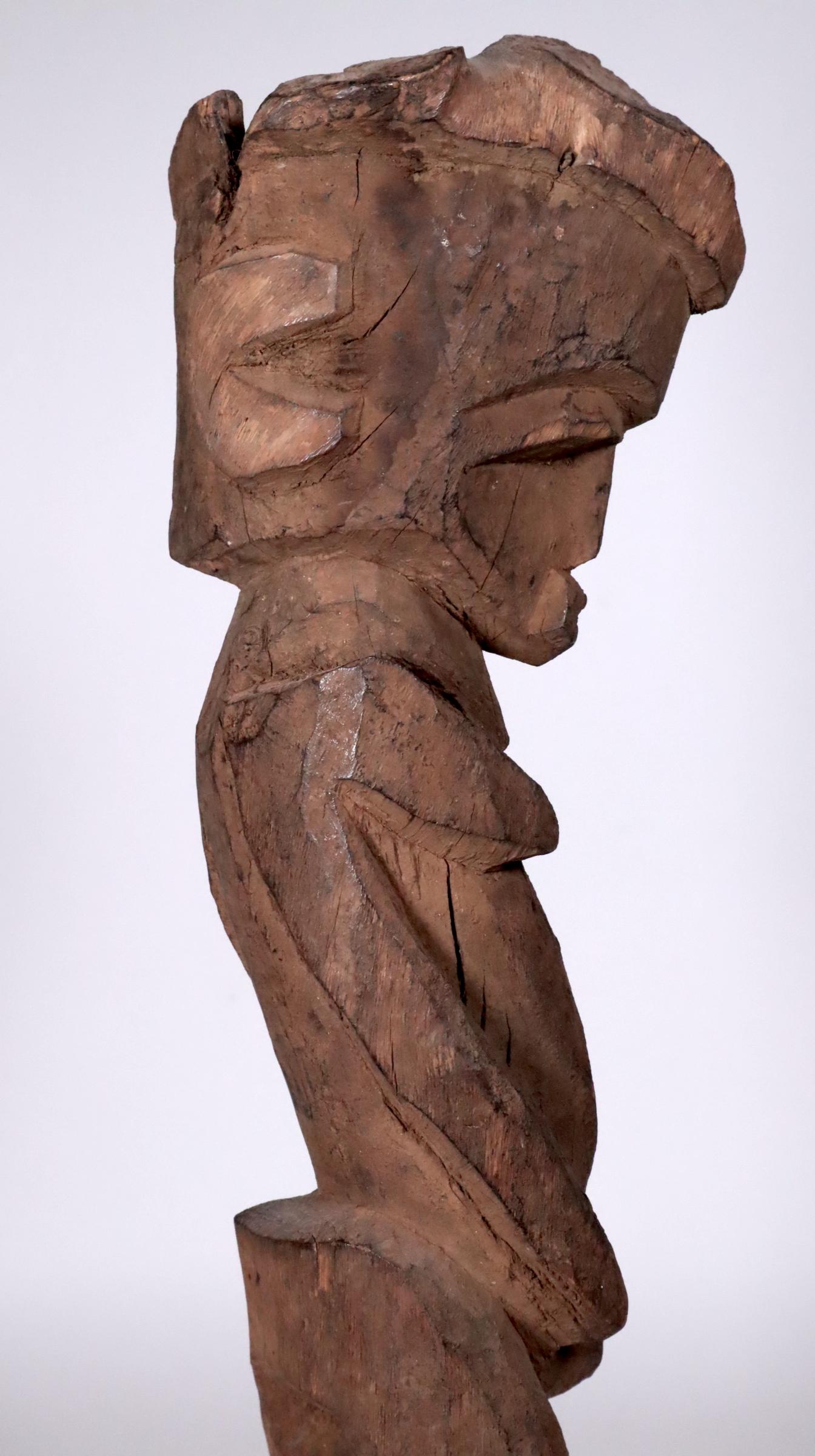 Cubist Lobi Wood Female Figure Burkina Faso Ghana Mid-20th Century African Art For Sale 4