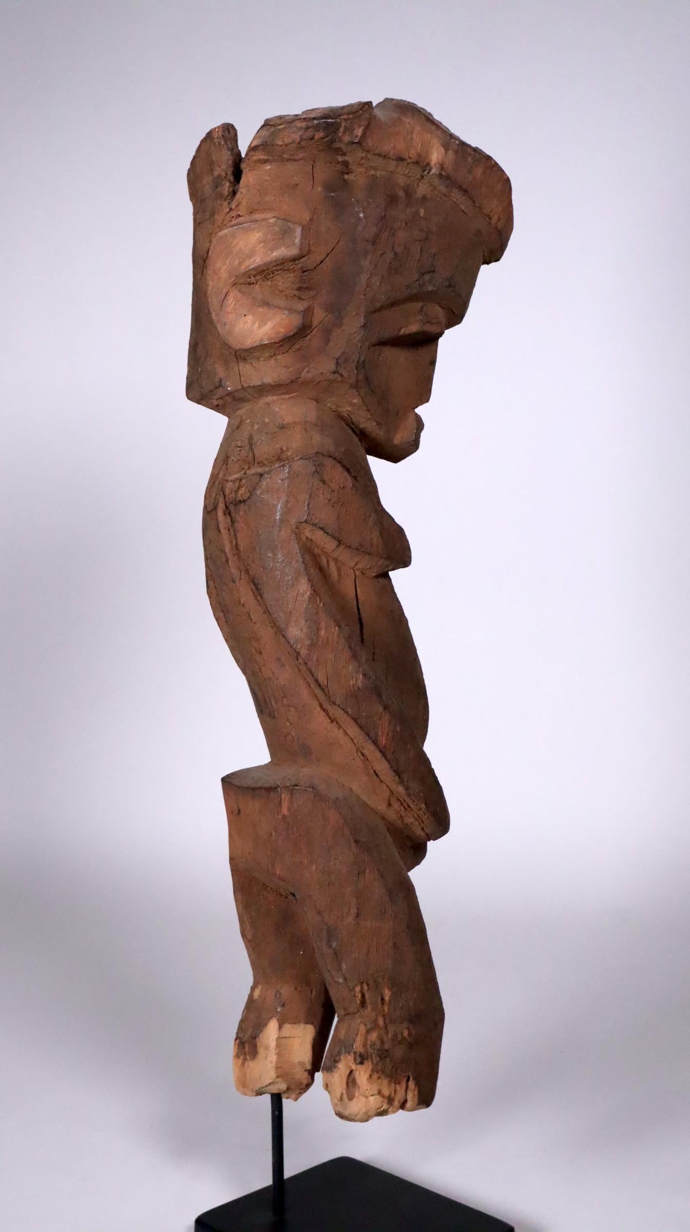 Burkinabe Cubist Lobi Wood Female Figure Burkina Faso Ghana Mid-20th Century African Art For Sale