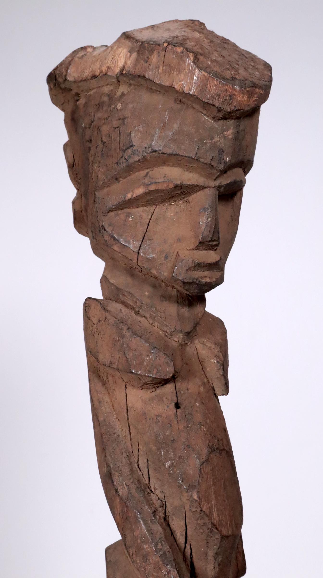 Cubist Lobi Wood Female Figure Burkina Faso Ghana Mid-20th Century African Art For Sale 2