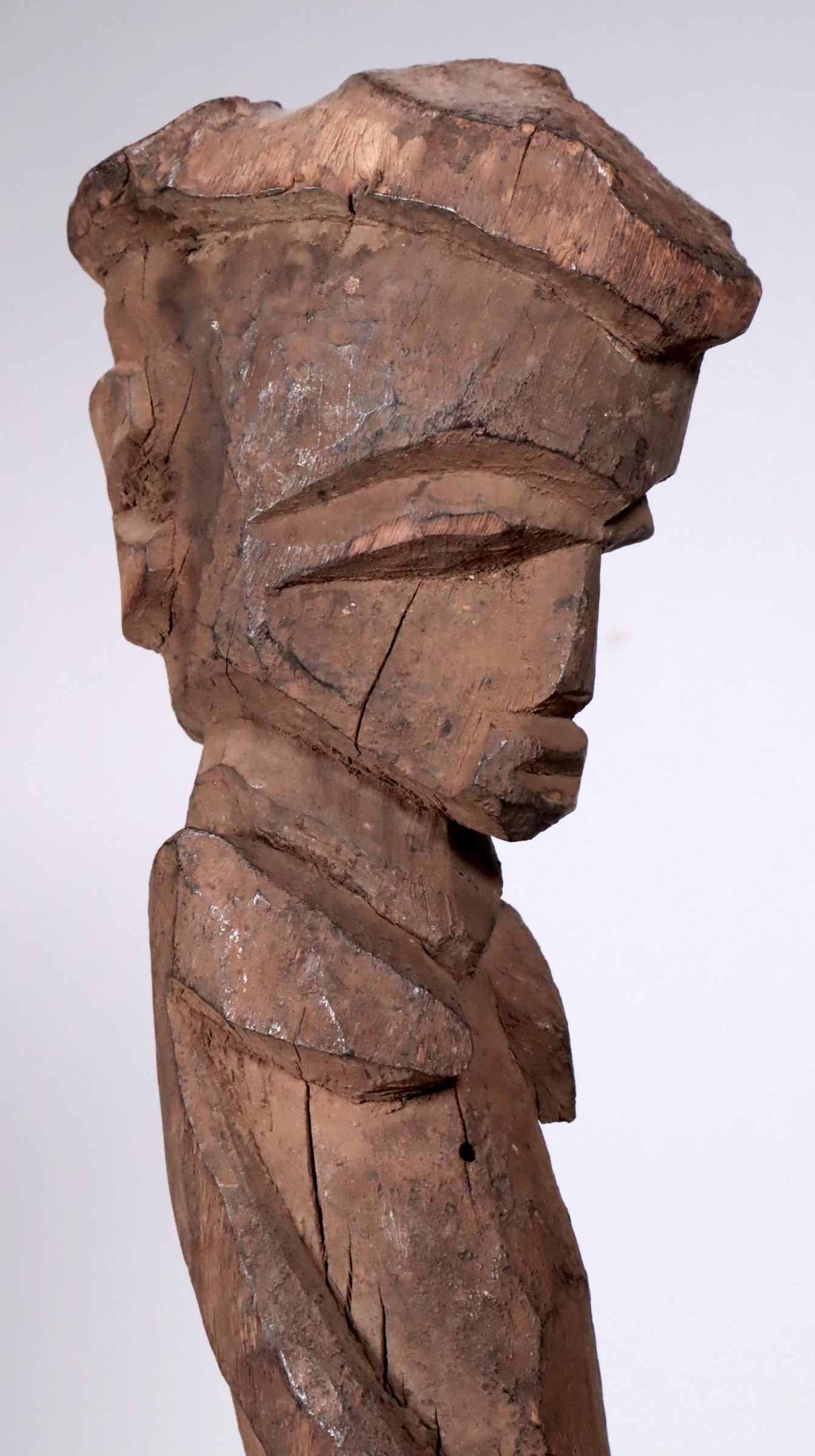 Cubist Lobi Wood Female Figure Burkina Faso Ghana Mid-20th Century African Art For Sale 3