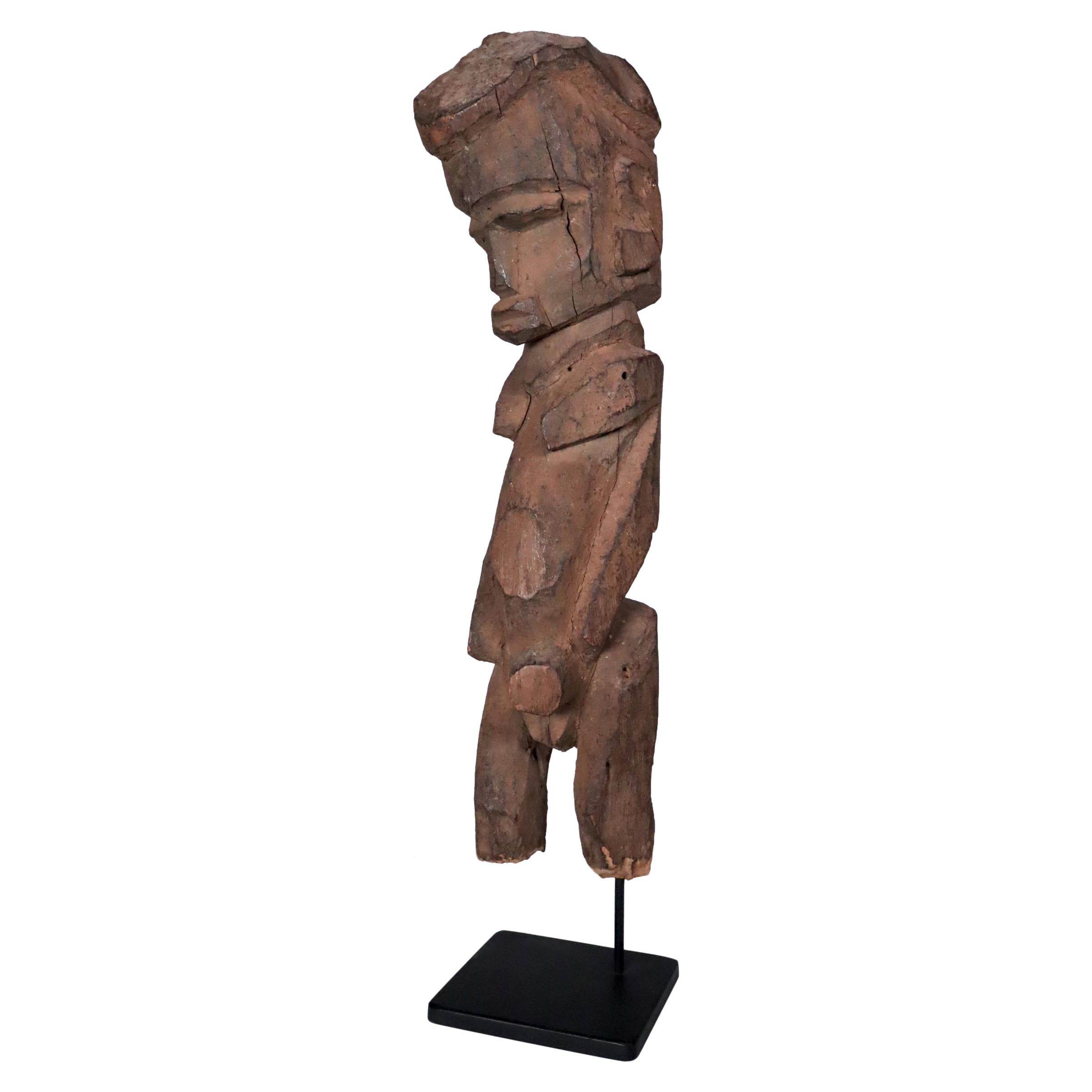 Cubist Lobi Wood Female Figure Burkina Faso Ghana Mid-20th Century African Art For Sale