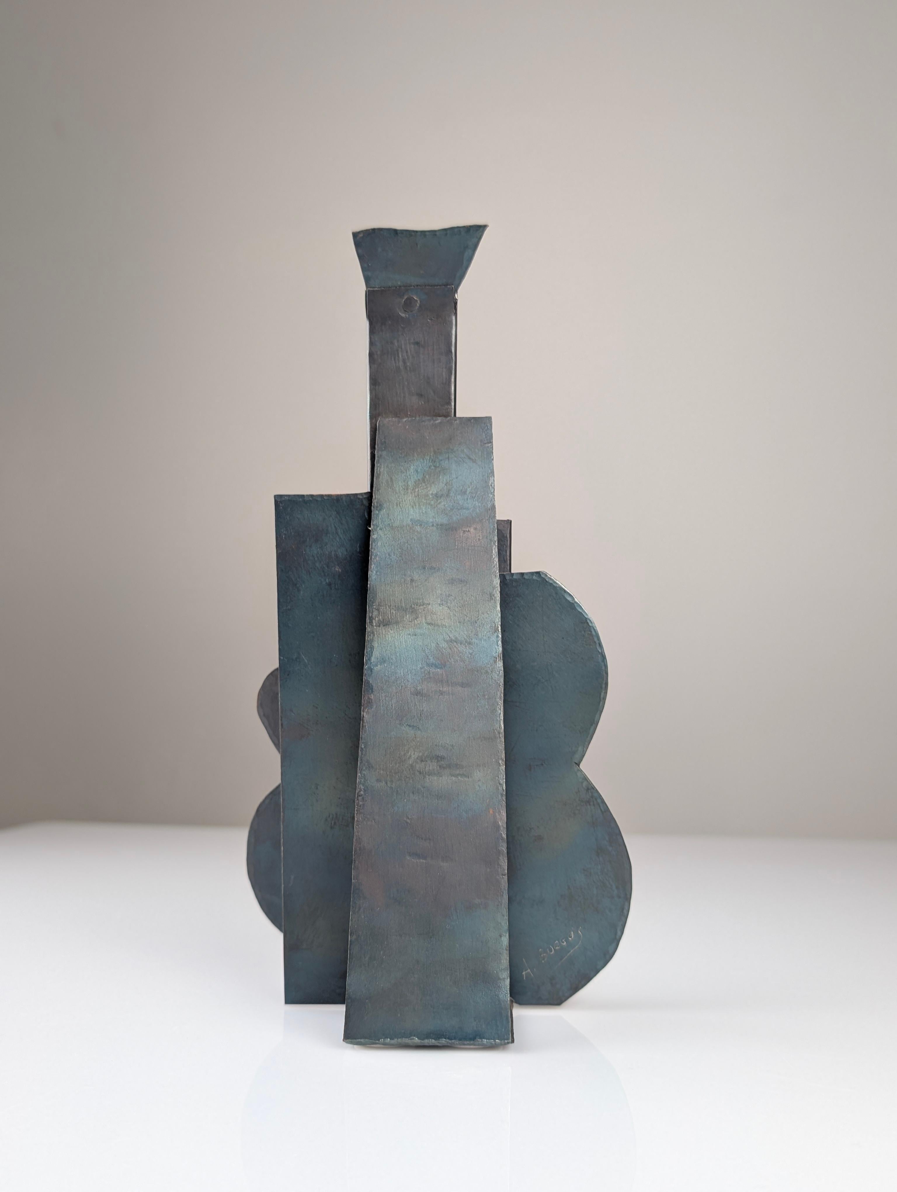 Sculpture cubiste « Guitare de Picasso » signée 20ème siècle 2