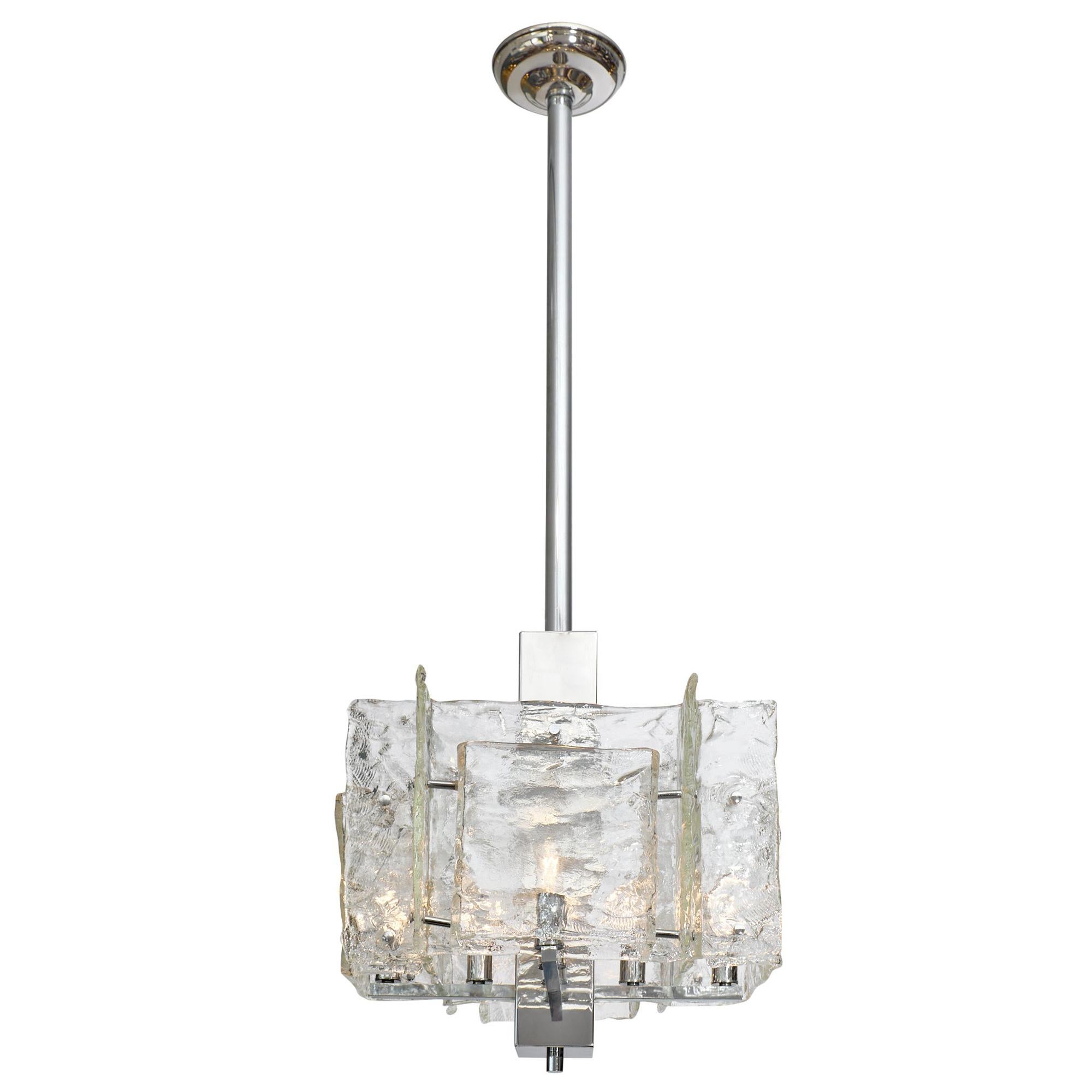 Cubist Murano Glass Chandelier by Mazzega