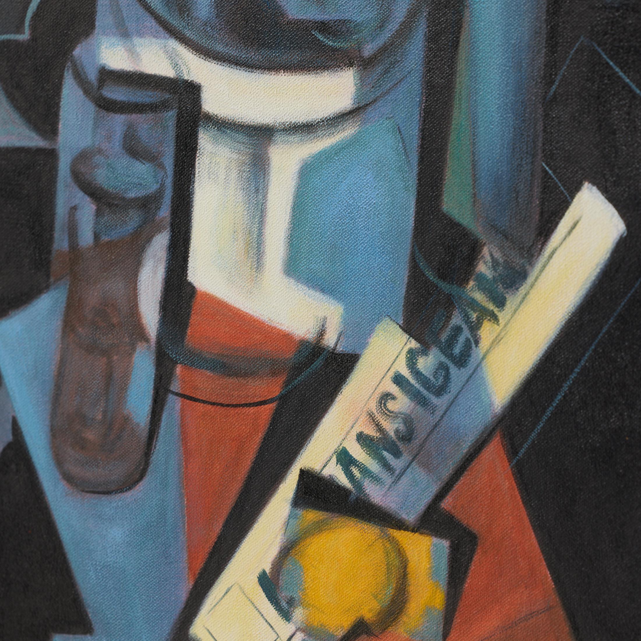 Pittura a olio cubista nello stile di Juan Gris - Incorniciata in vendita 8