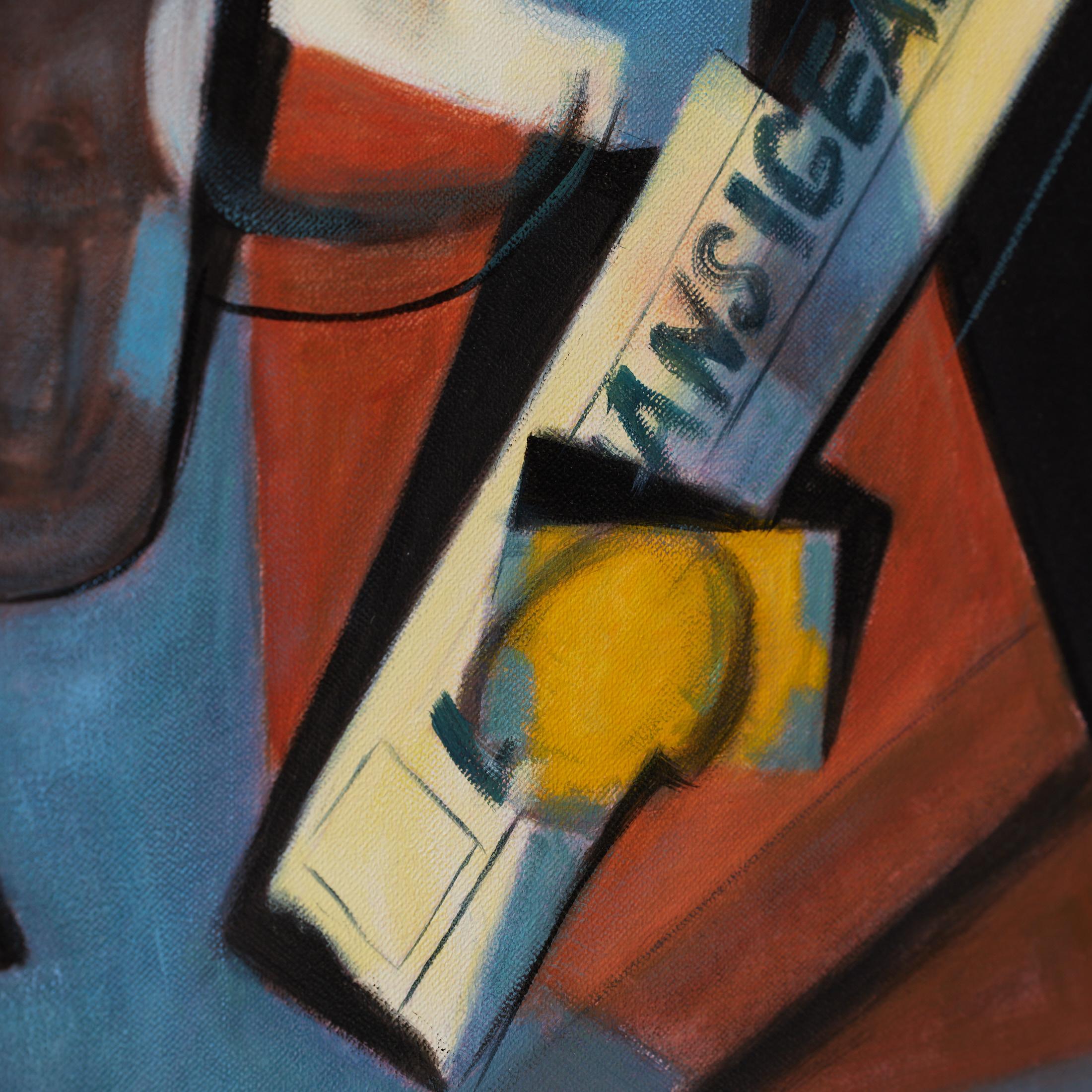Pittura a olio cubista nello stile di Juan Gris - Incorniciata in vendita 2