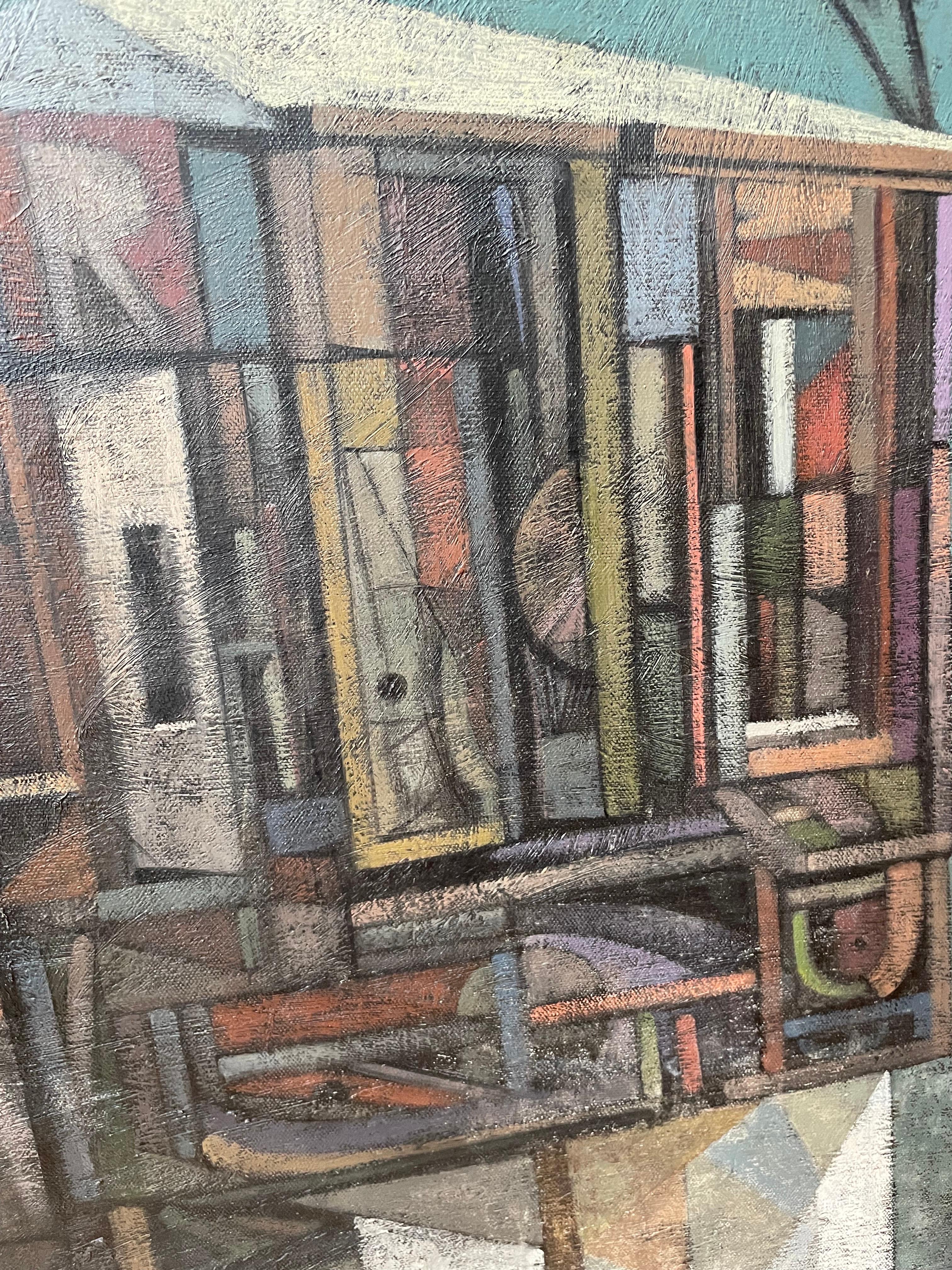 Cubist oil painting “Roost” by John S Weller For Sale 3
