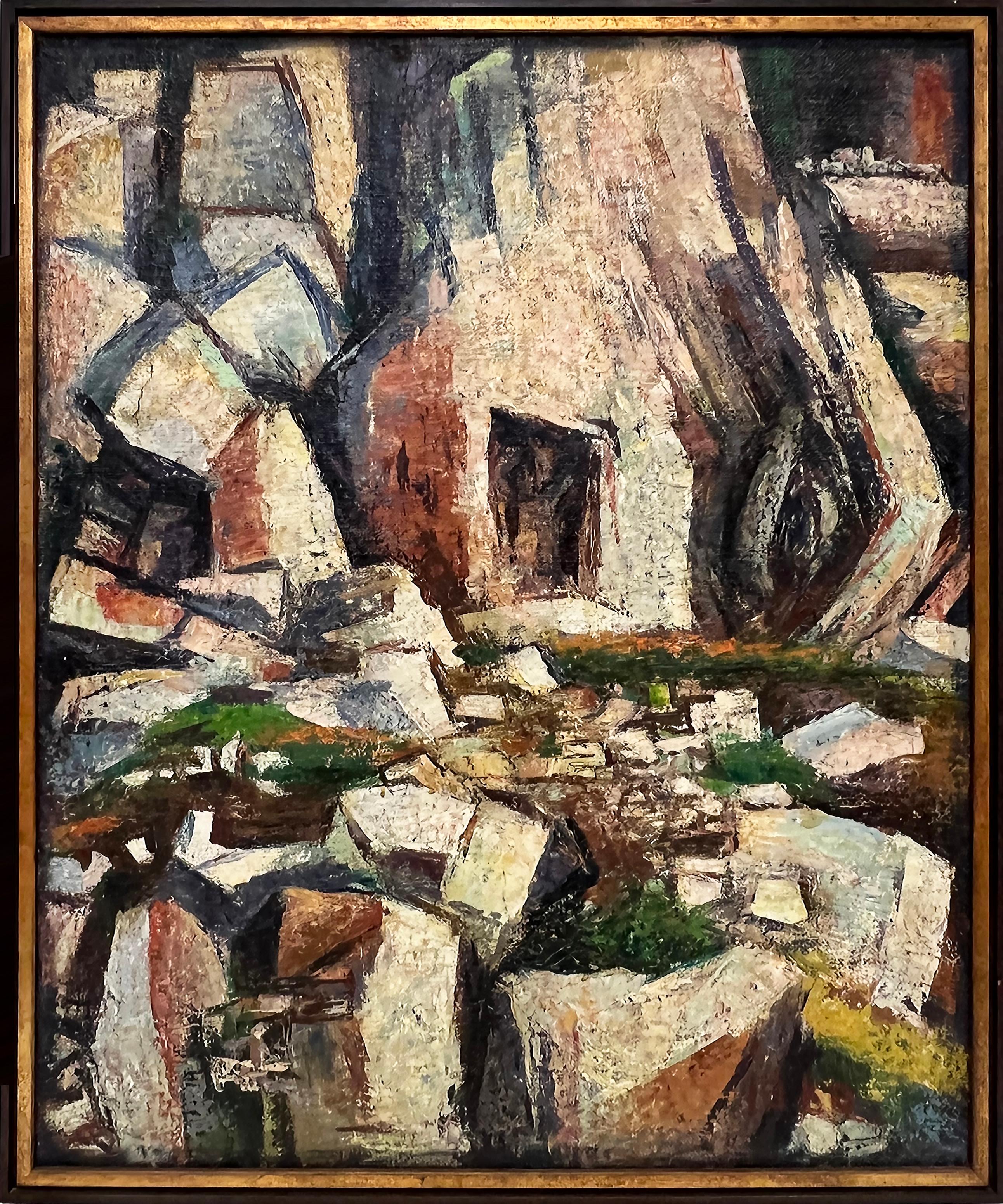 Cubist Painting by Croatian Artist Joko Knezevic, 1961 In Good Condition In Miami, FL