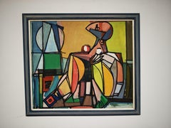 Cubist painting "The female nude" by Mario Djikovic in the manner of Picasso