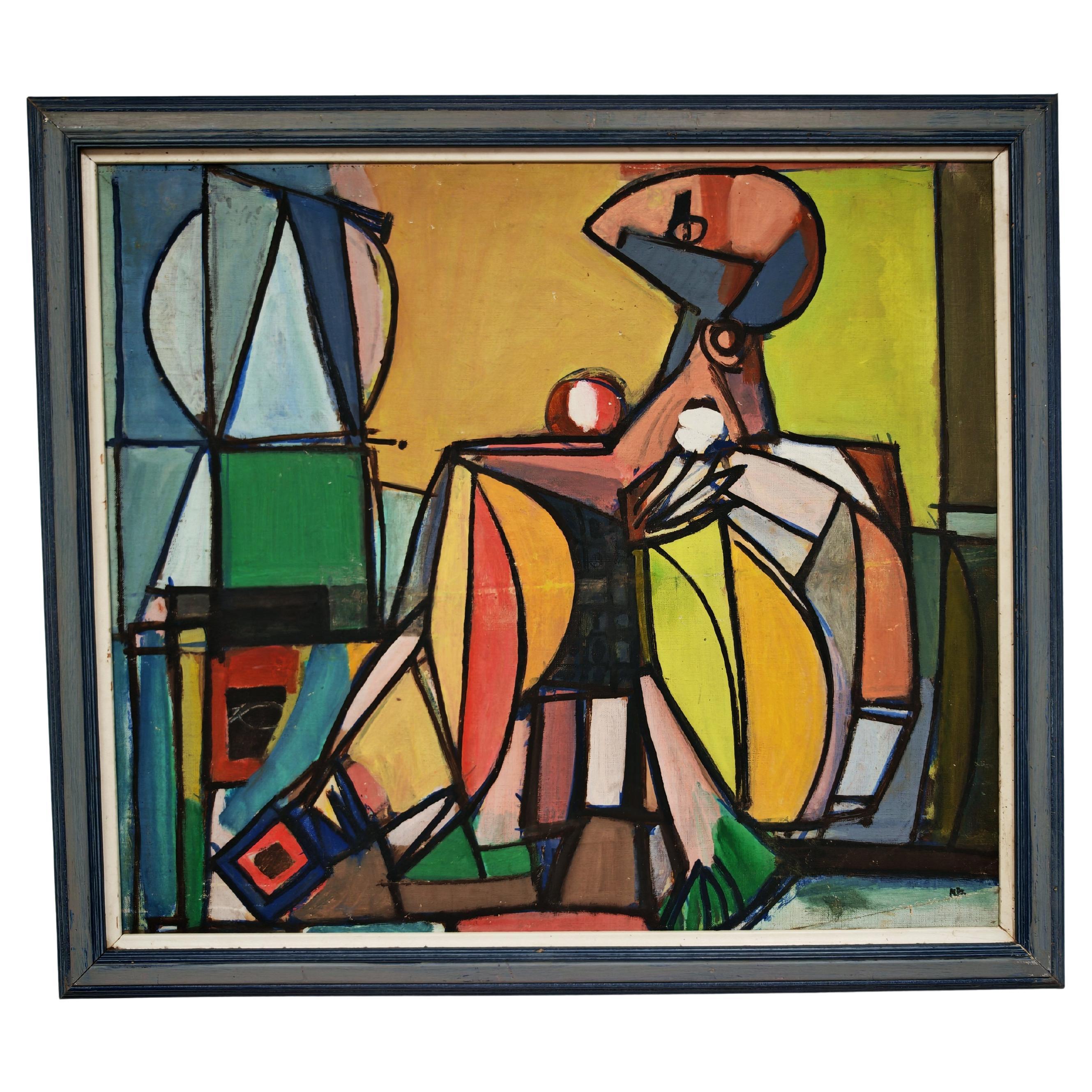 Kubistisches Gemälde "Der weibliche Akt" von Mario Djikovic in Anlehnung an Picasso