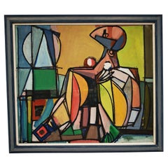 Cubist painting "The female nude" by Mario Djikovic in the manner of Picasso