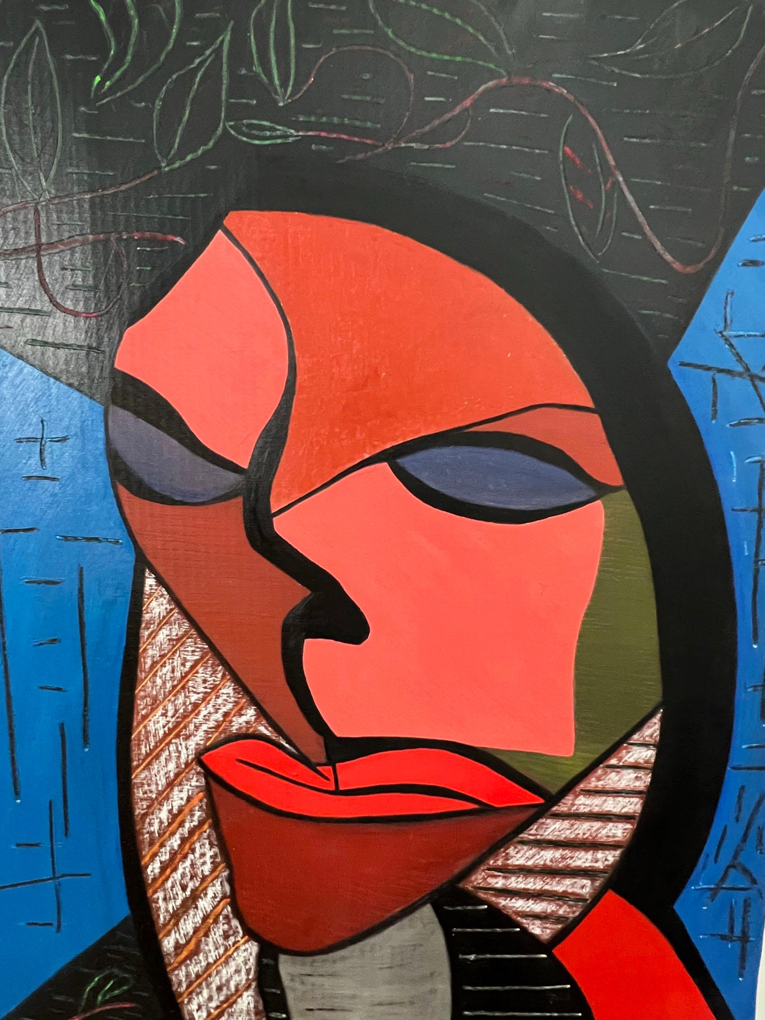 Cubist style portrait titled 