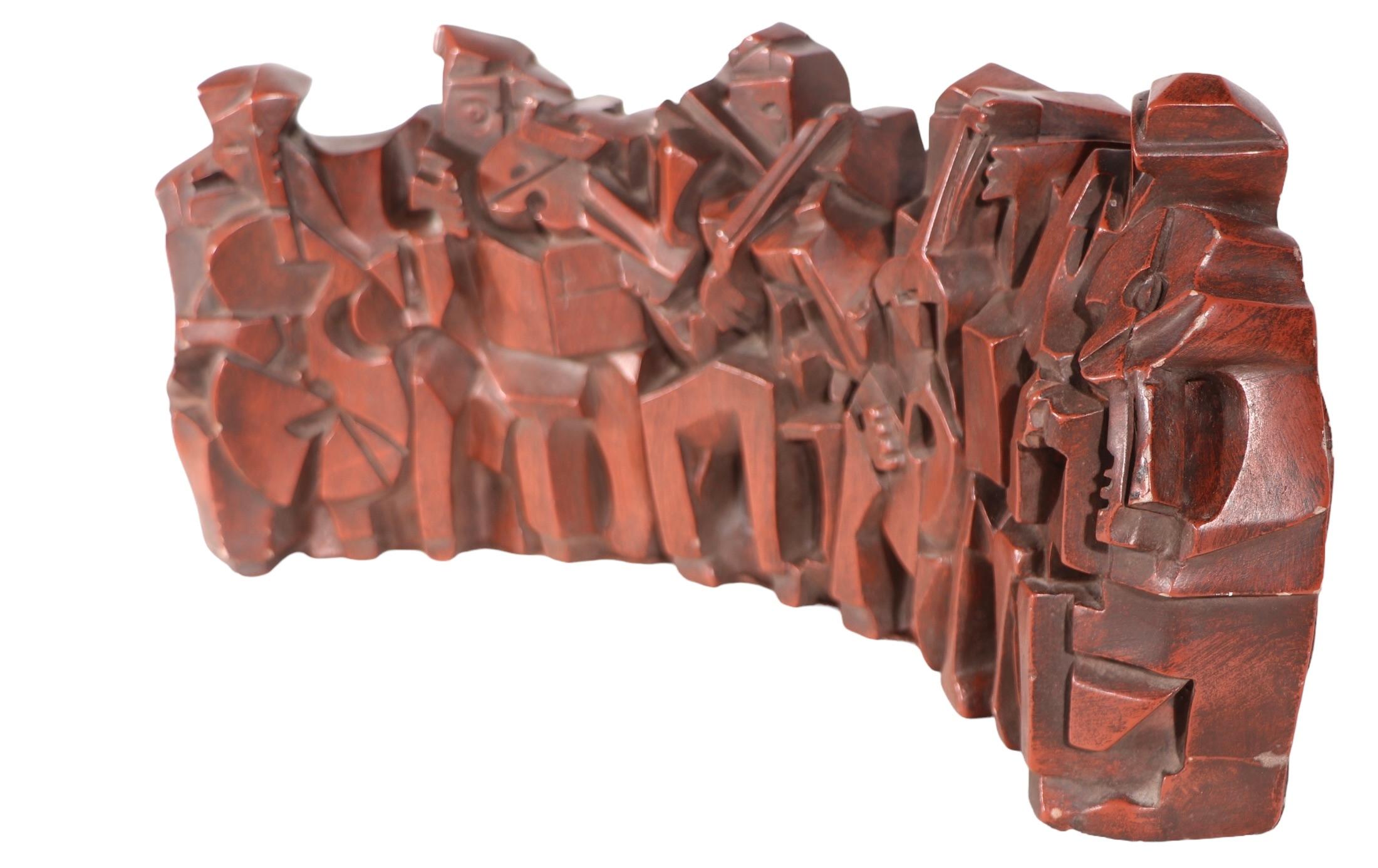 Brutalisme Sculpture de groupe de jazz de l'école cubiste signée et datée  Austin Productions 1964 en vente