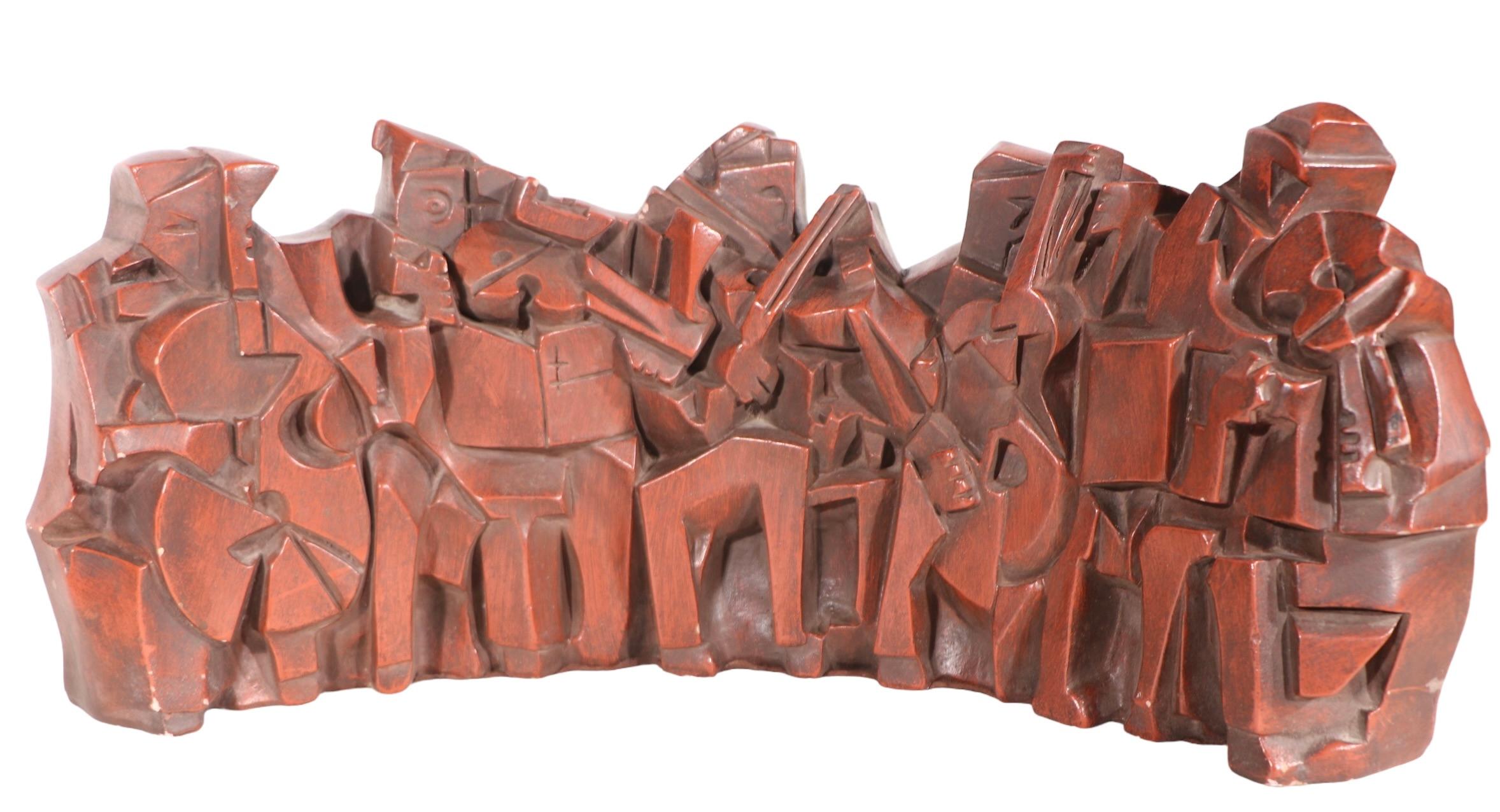 Sculpture de groupe de jazz de l'école cubiste signée et datée  Austin Productions 1964 en vente 1