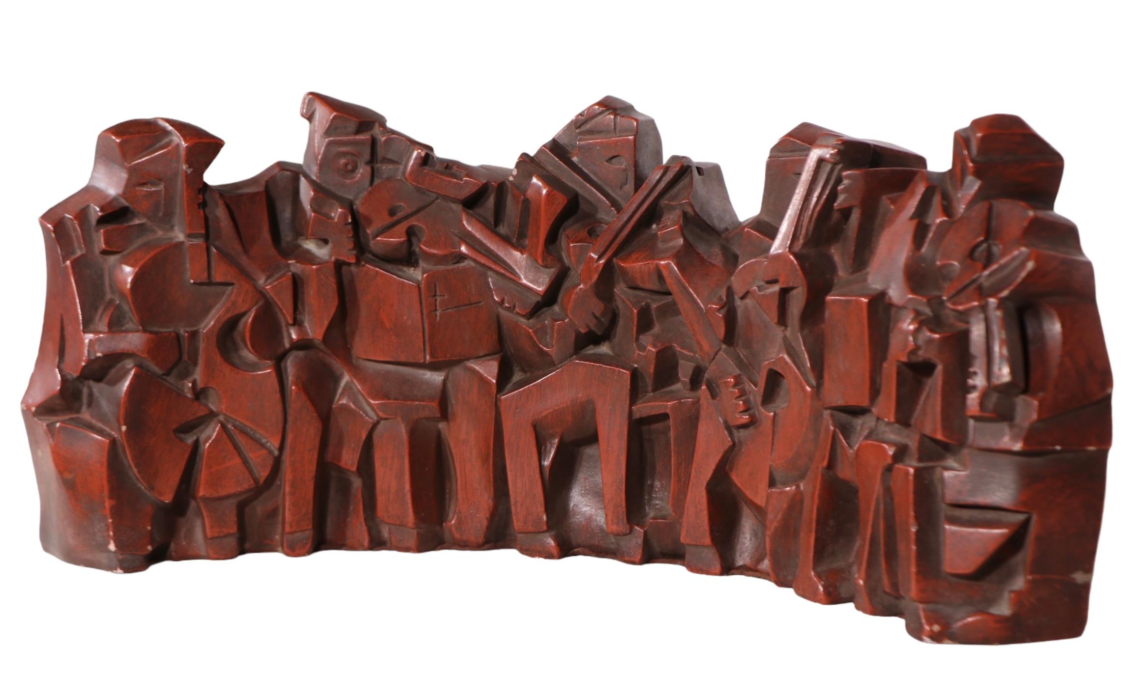 Sculpture de groupe de jazz de l'école cubiste signée et datée  Austin Productions 1964 en vente 2