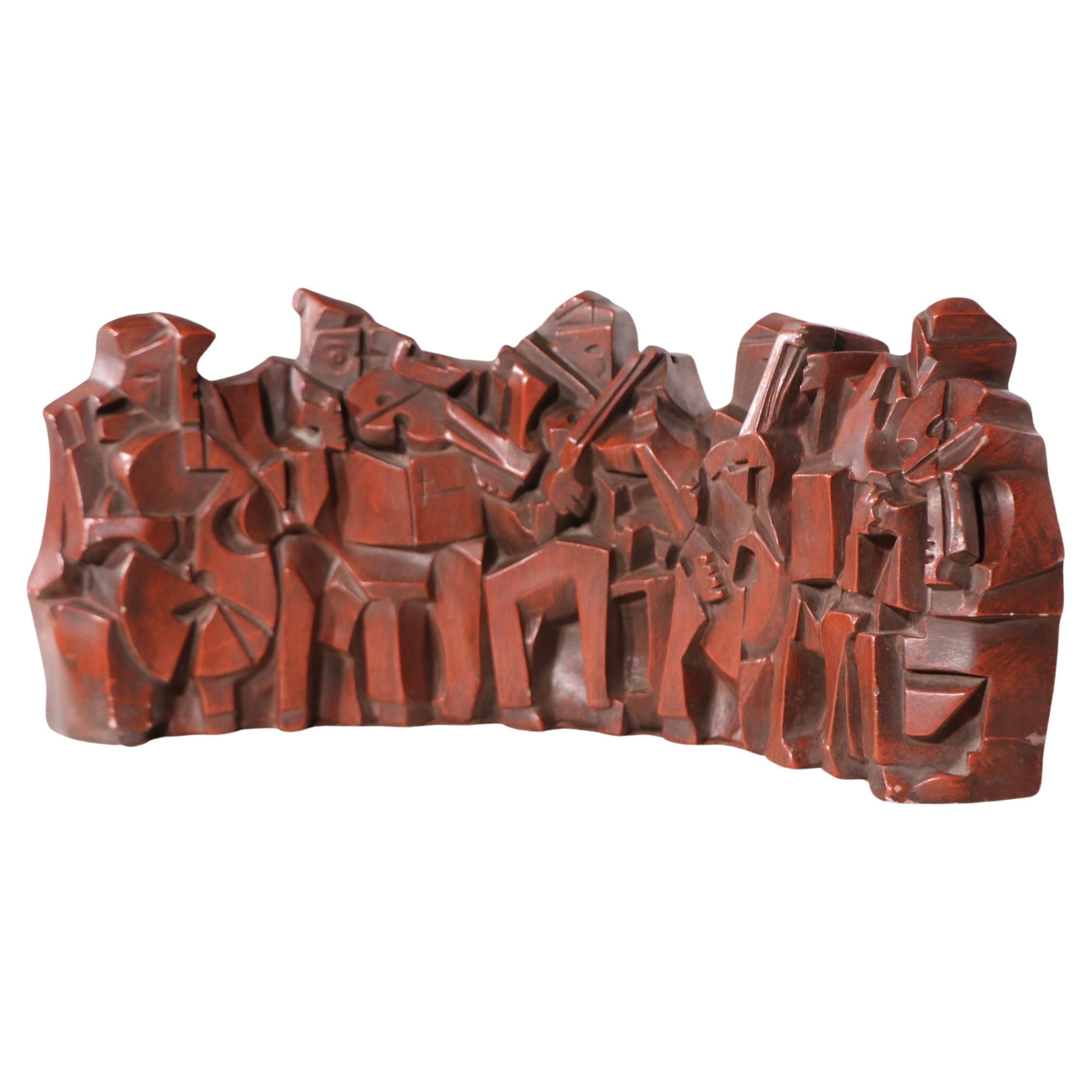 Escultura Cubist School Jazz Band firmada y fechada  Austin Productions 1964