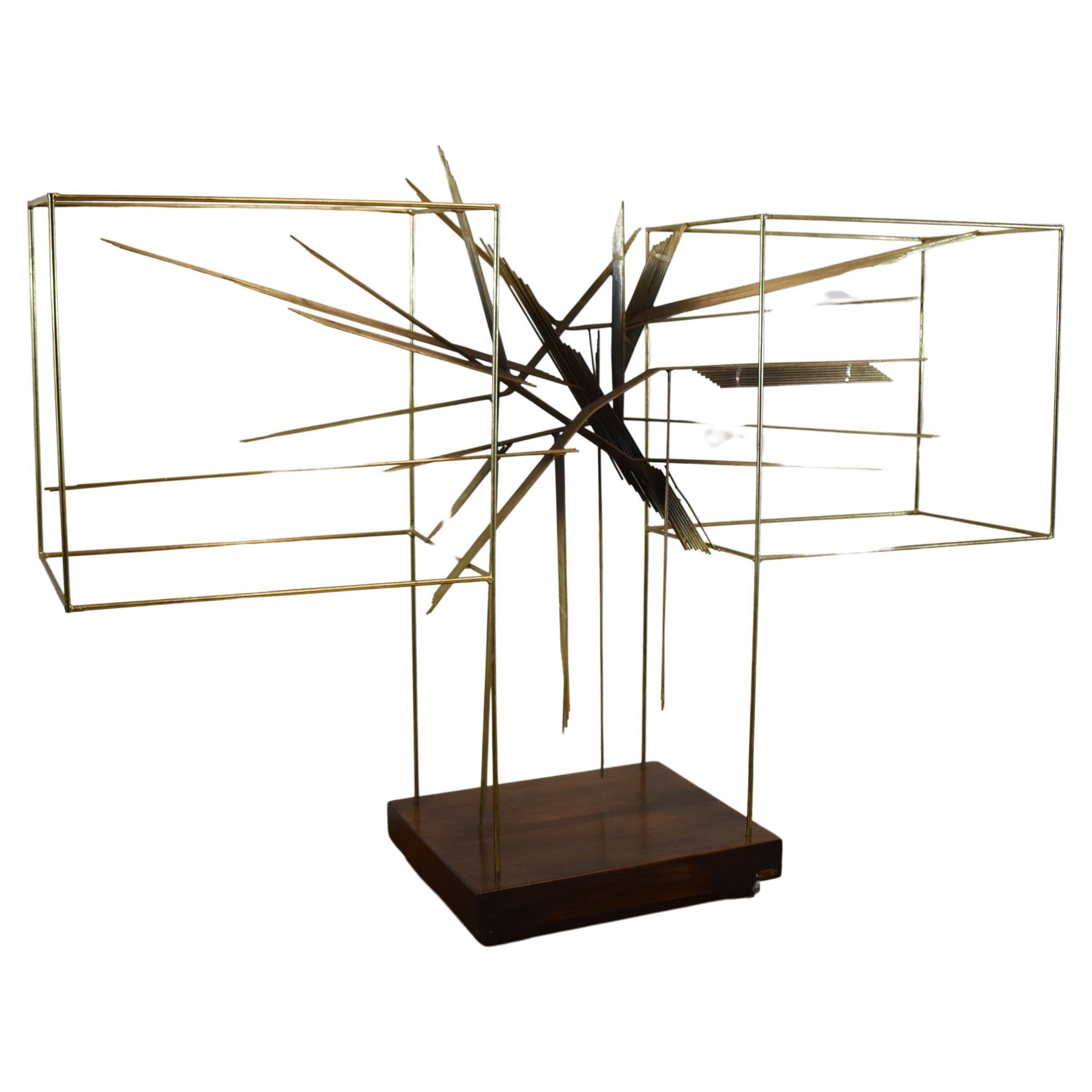Cubist Sculpture by Curtis Jere, Intersecting Metal Rods For Sale