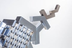 Cubist Sculpture in Mirror Polished Chrome