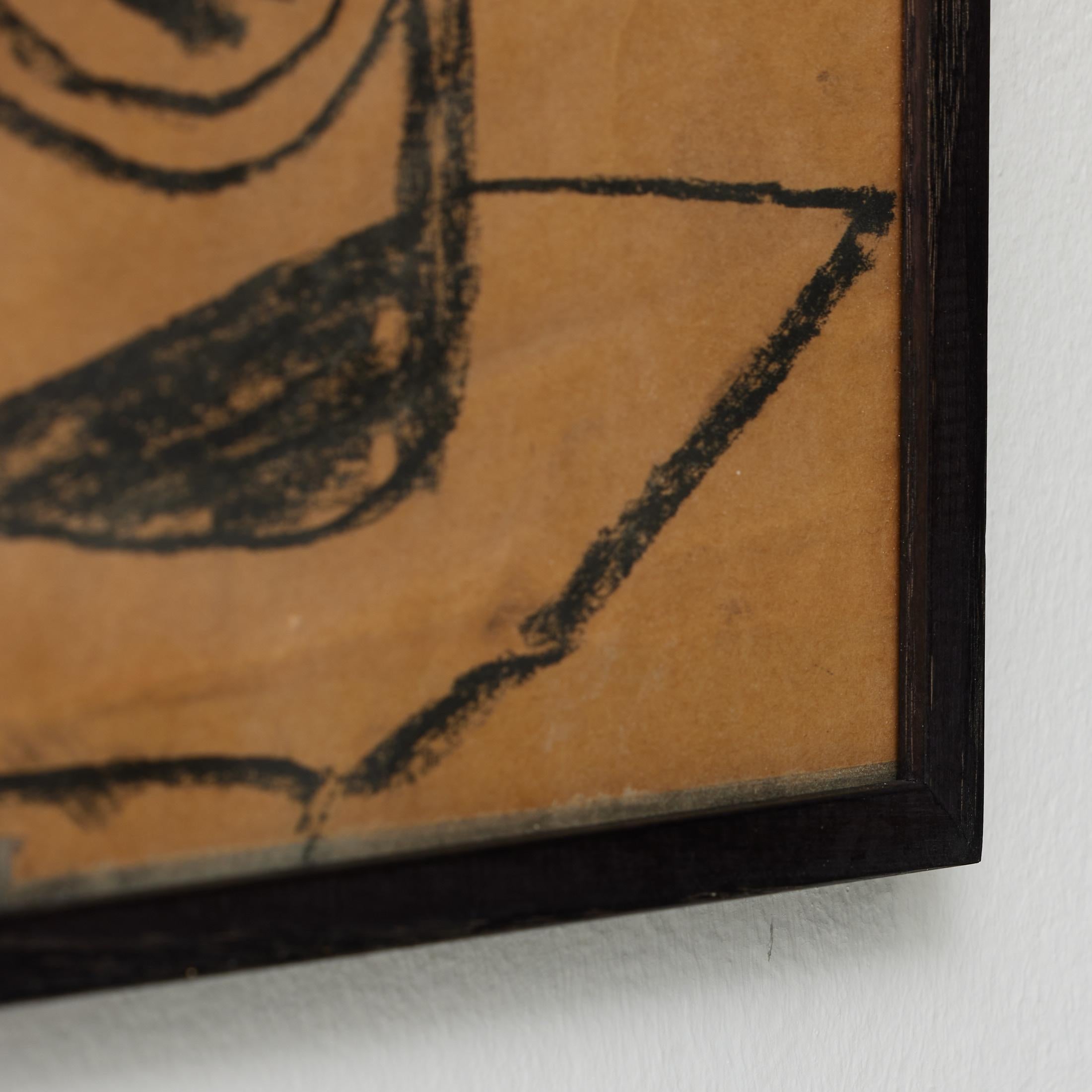Disegno cubista di natura morta in carboncino nero di Vastian - Firmato e incorniciato in vendita 3