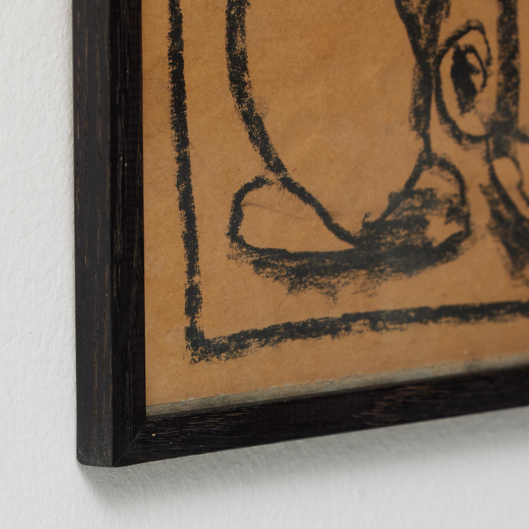 Disegno cubista di natura morta in carboncino nero di Vastian - Firmato e incorniciato in vendita 1