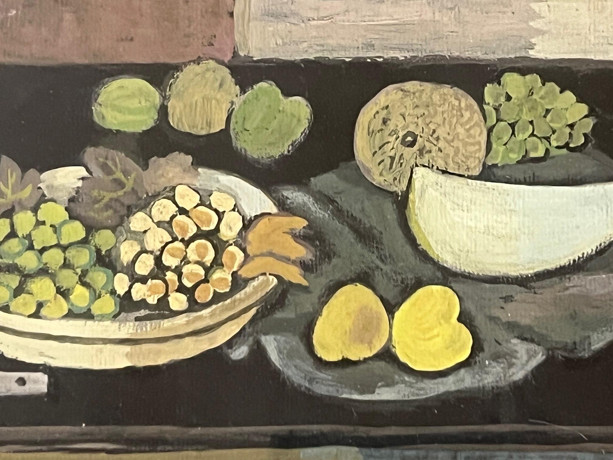 Kubistisches Stillleben Gouache von Reid Fancher, 1947 (amerikanisch) im Angebot