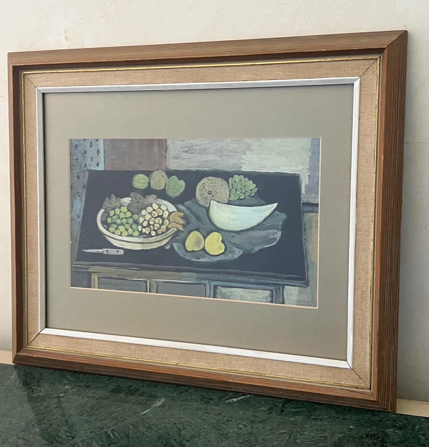 Kubistisches Stillleben Gouache von Reid Fancher, 1947 (Handbemalt) im Angebot