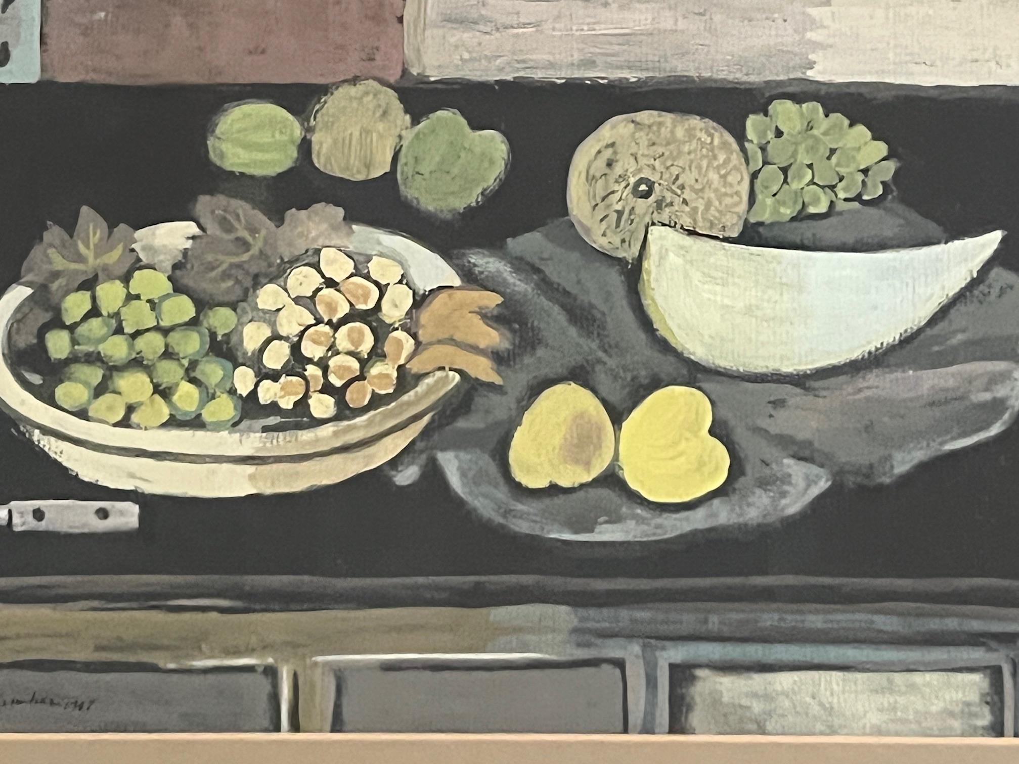 Kubistisches Stillleben Gouache von Reid Fancher, 1947 im Zustand „Gut“ im Angebot in Ross, CA