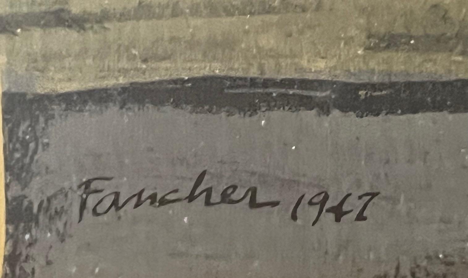 Kubistisches Stillleben Gouache von Reid Fancher, 1947 im Angebot 1