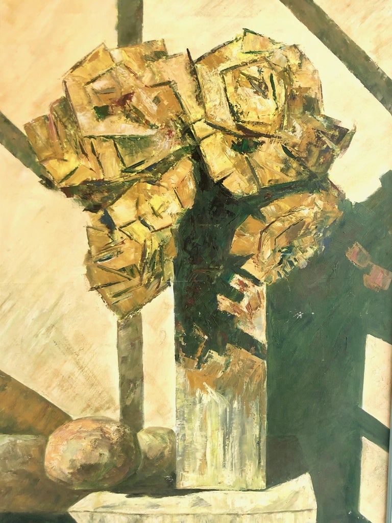 Wood Cubist Still-Life Painting For Sale