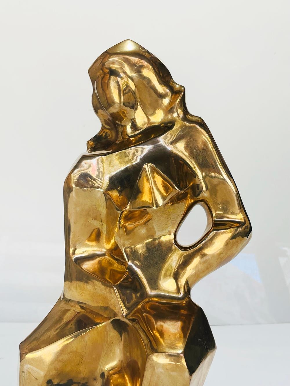Cubist Style Bronze Sculpture by Caroline New House 11