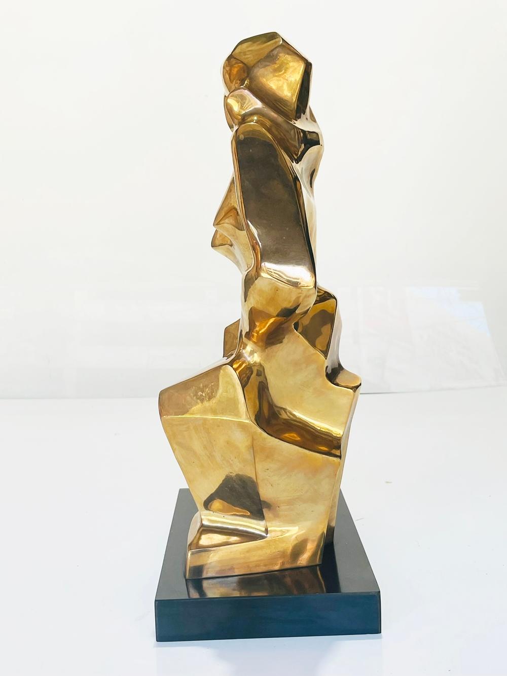 American Cubist Style Bronze Sculpture by Caroline New House For Sale