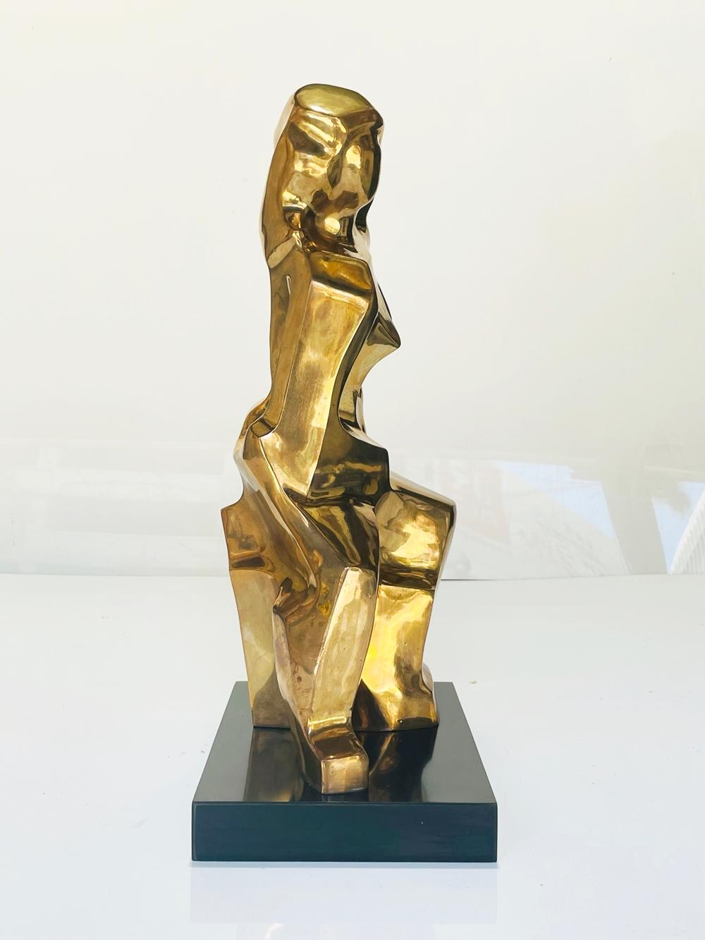 Cubist Style Bronze Sculpture by Caroline New House In Good Condition For Sale In Los Angeles, CA