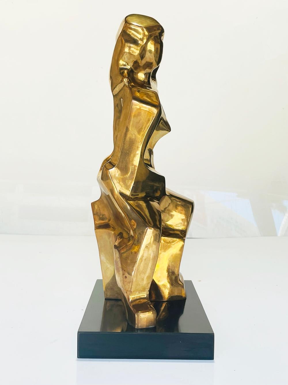 Late 20th Century Cubist Style Bronze Sculpture by Caroline New House For Sale