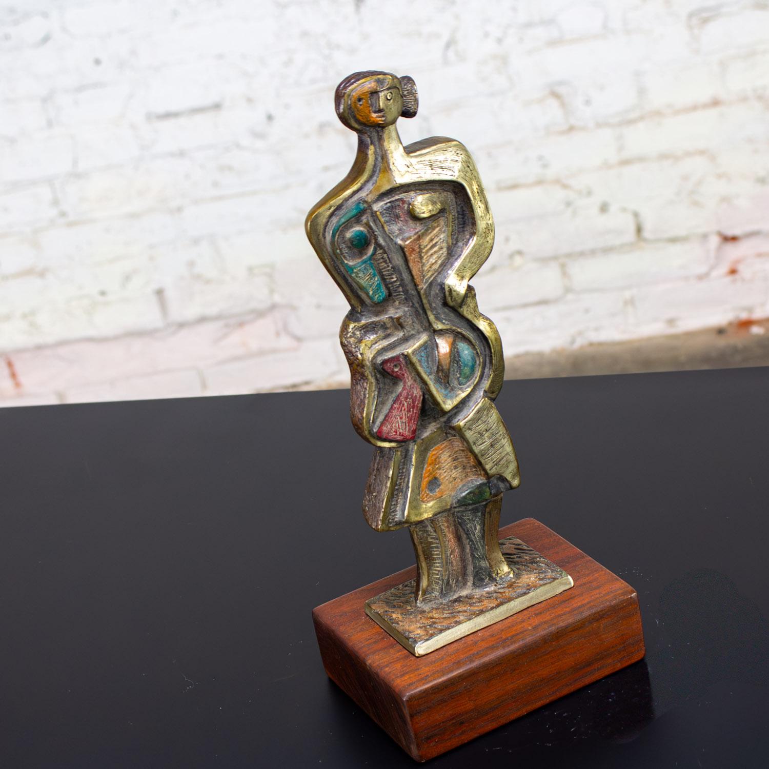 Cubist Style Bronze Sculpture Signed by Jim Bass & Titled Homage to Nancy Keith For Sale 4