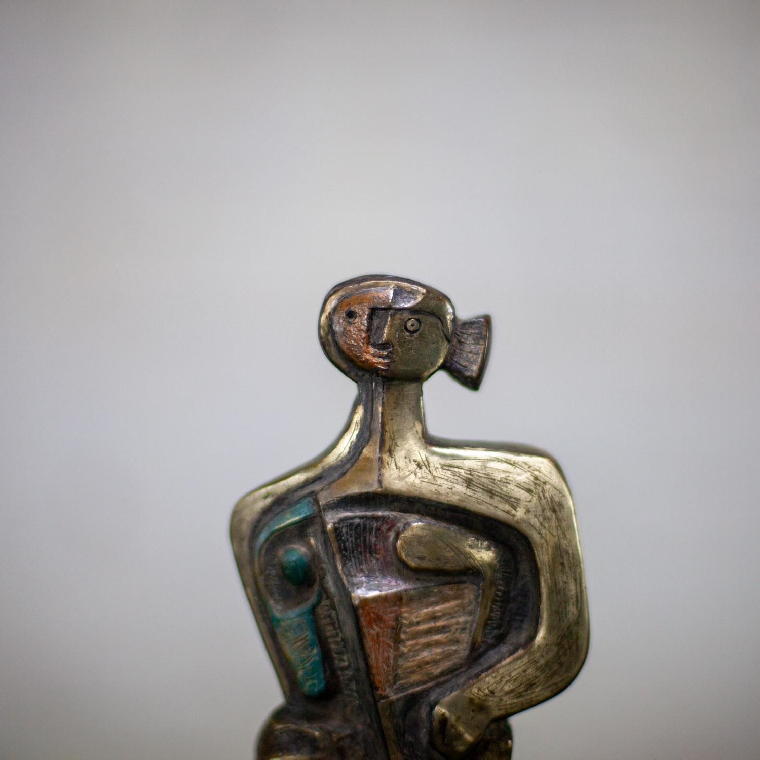 Cubist Style Bronze Sculpture Signed by Jim Bass & Titled Homage to Nancy Keith For Sale 10